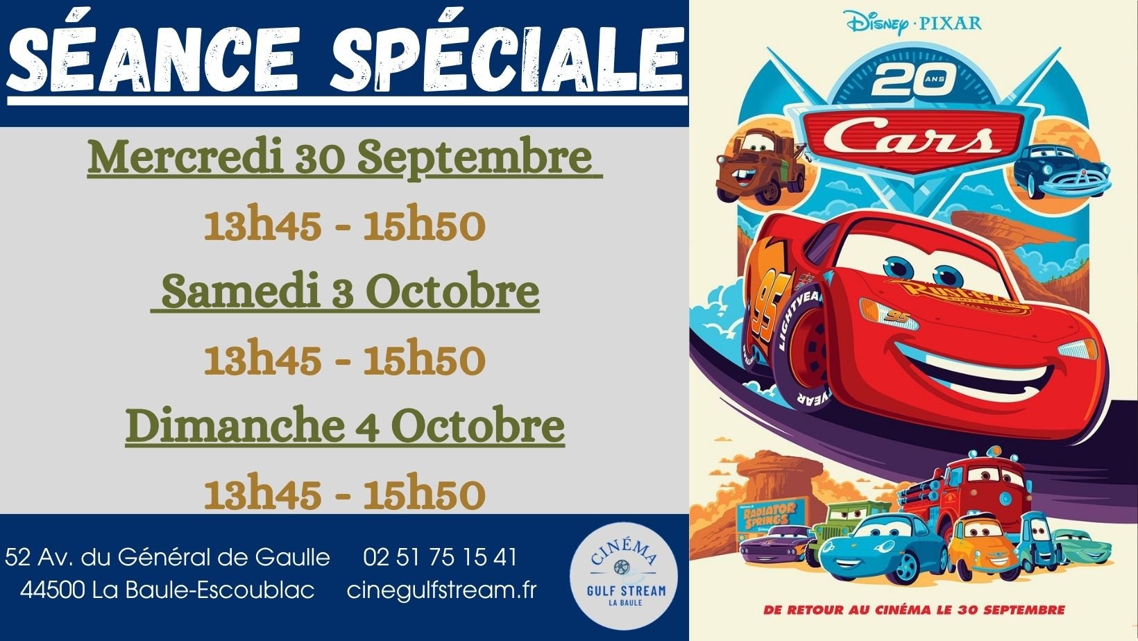 Séance spéciale : CARS 20 ANS !!!