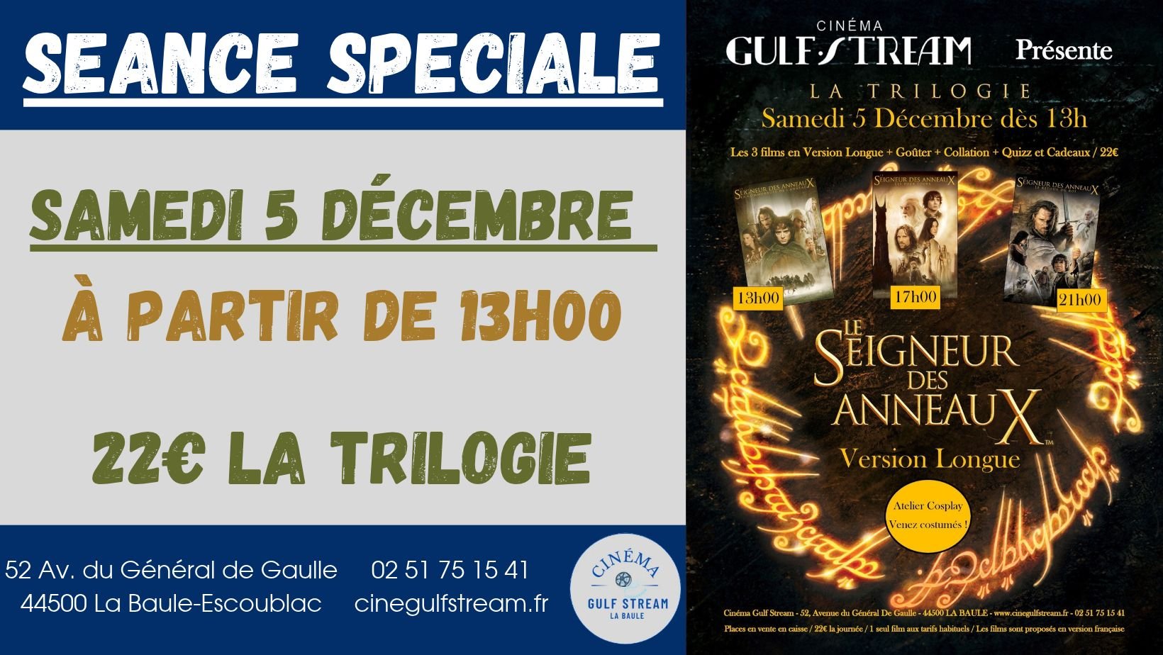 SEANCE SPECIALE : SEIGNEUR DES ANNEAUX VERSION LONGUE