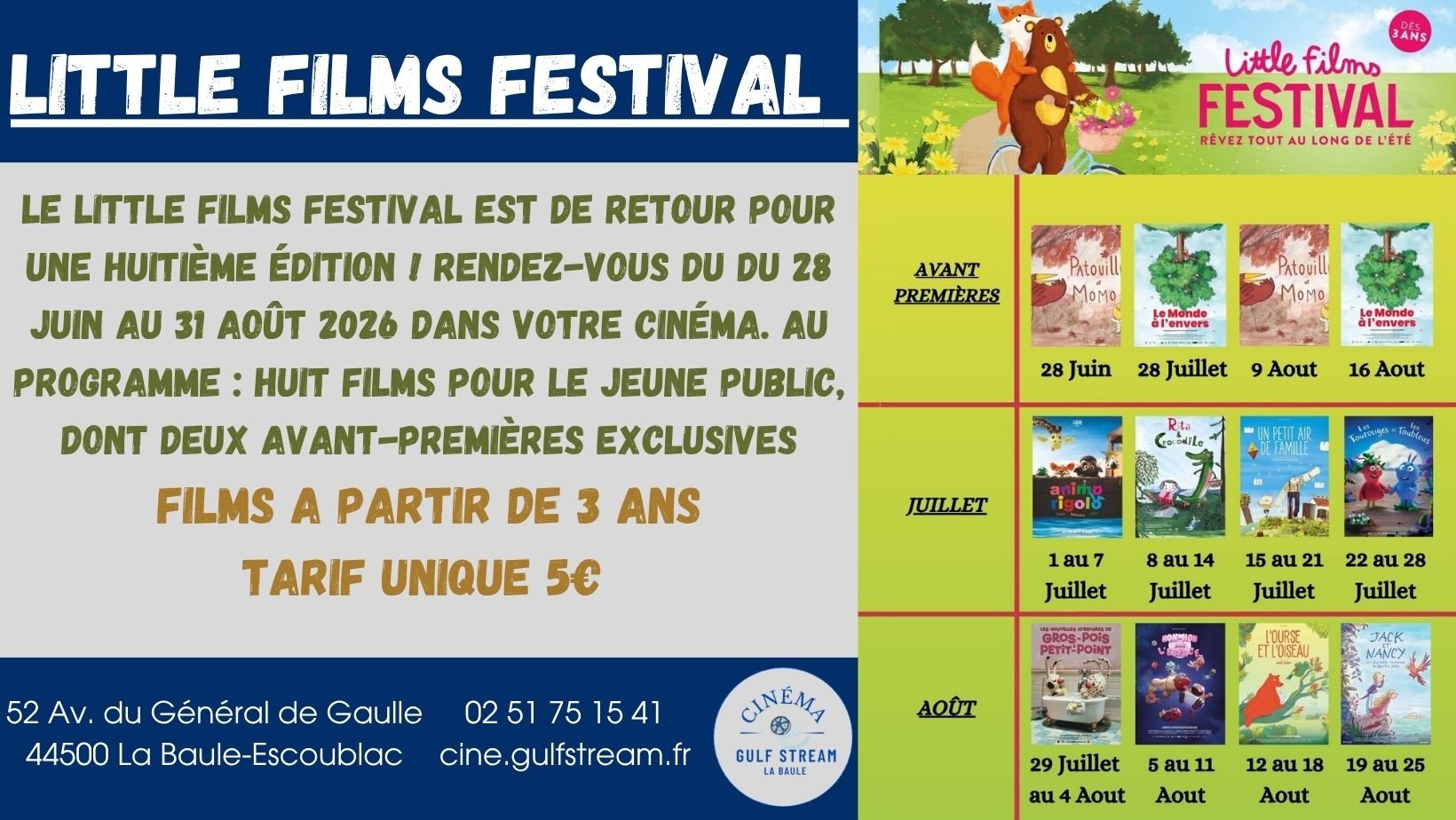 8ème ÉDITION DU LITTLE FILMS FESTIVAL ! DU 28 JUIN AU 31 AOÛT