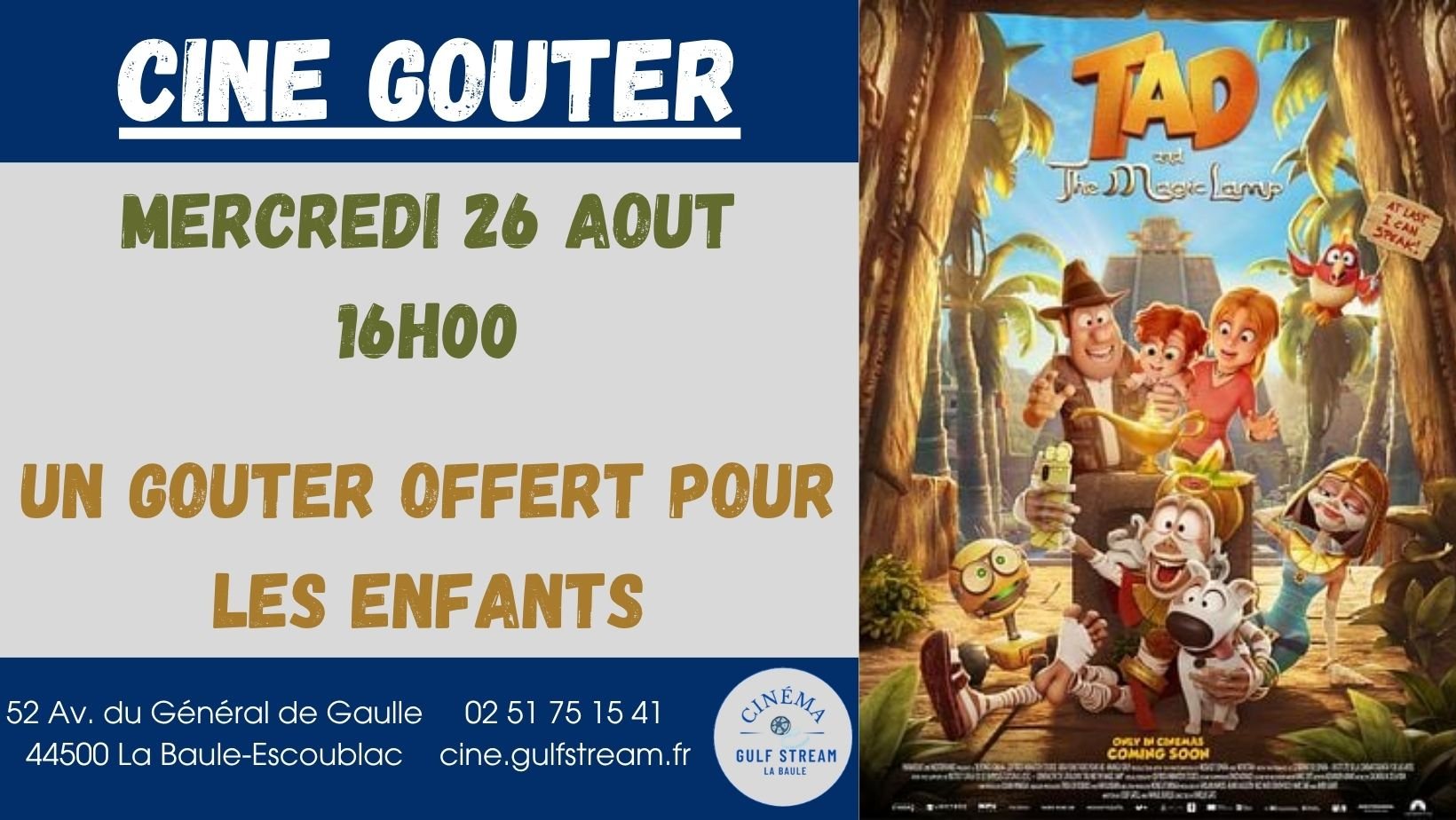 CINE GOUTER : TAD L'EXPLORATEUR ET LA LAMPE MAGIQUE