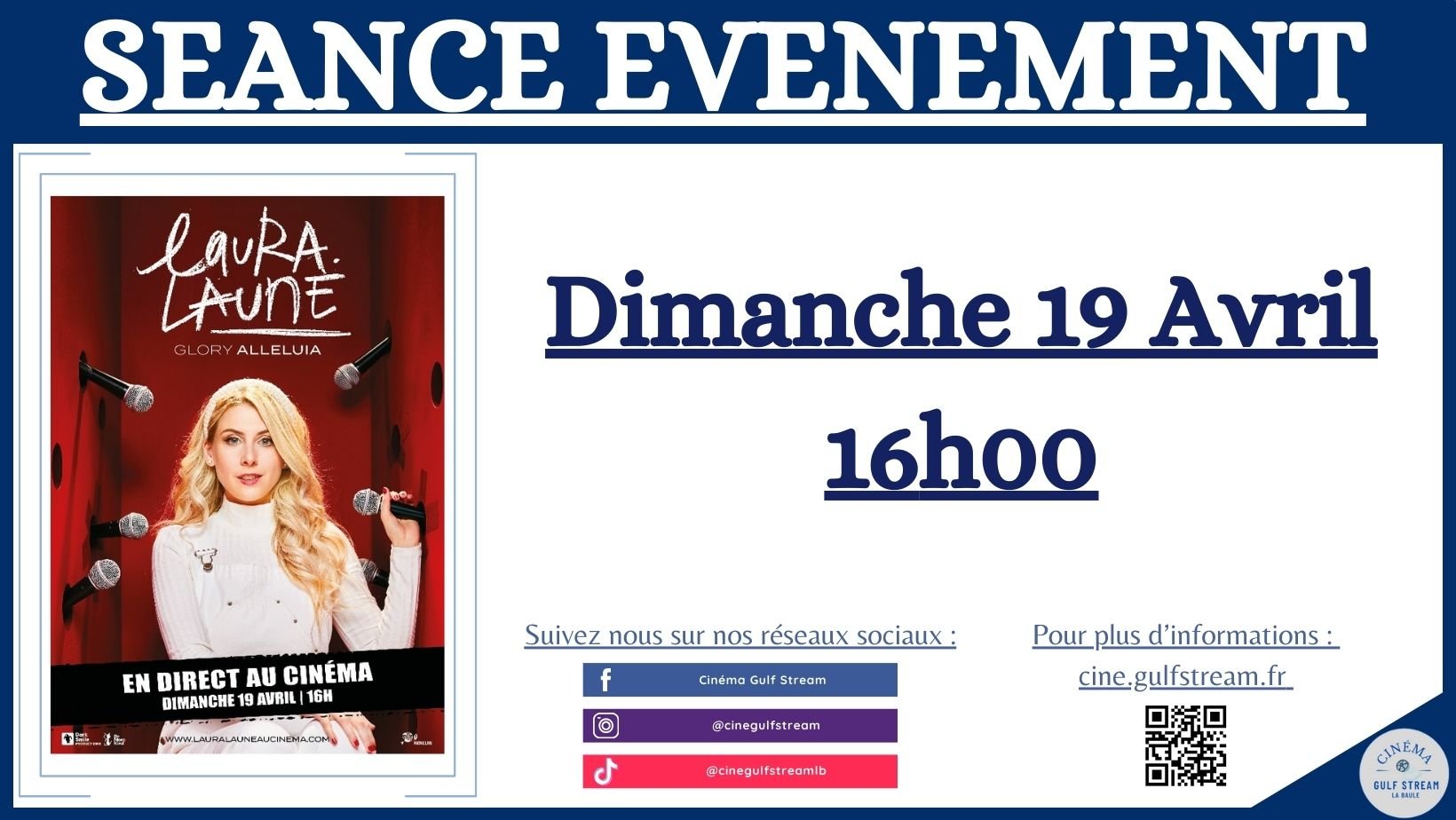 SEANCE EVENEMENT : LAURA LAUNE GLORY ALLELUIA   EN DIRECT DANS VOTRE CINÉMA 