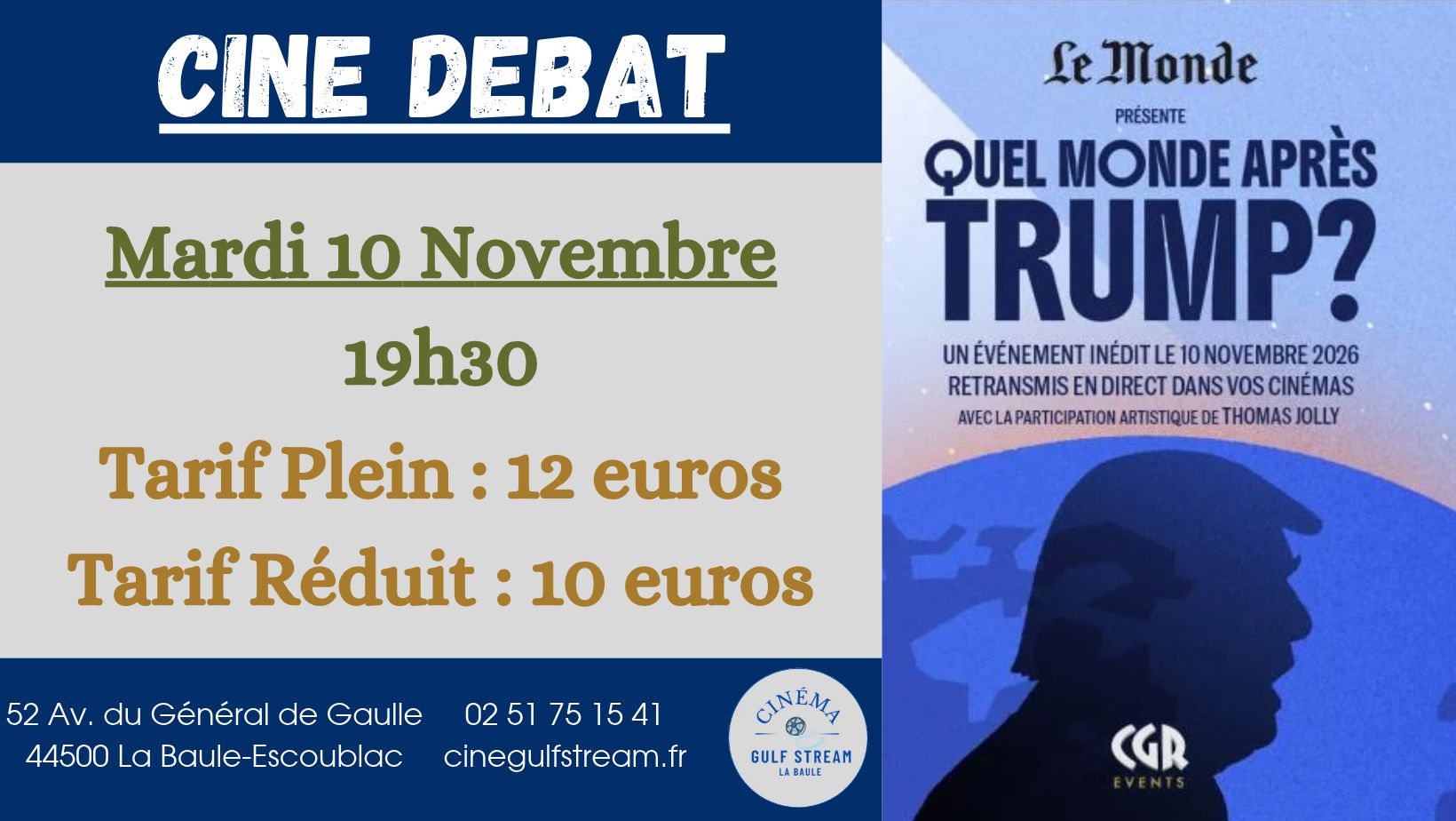 CINE DEBAT : QUEL MONDE APRES TRUMP