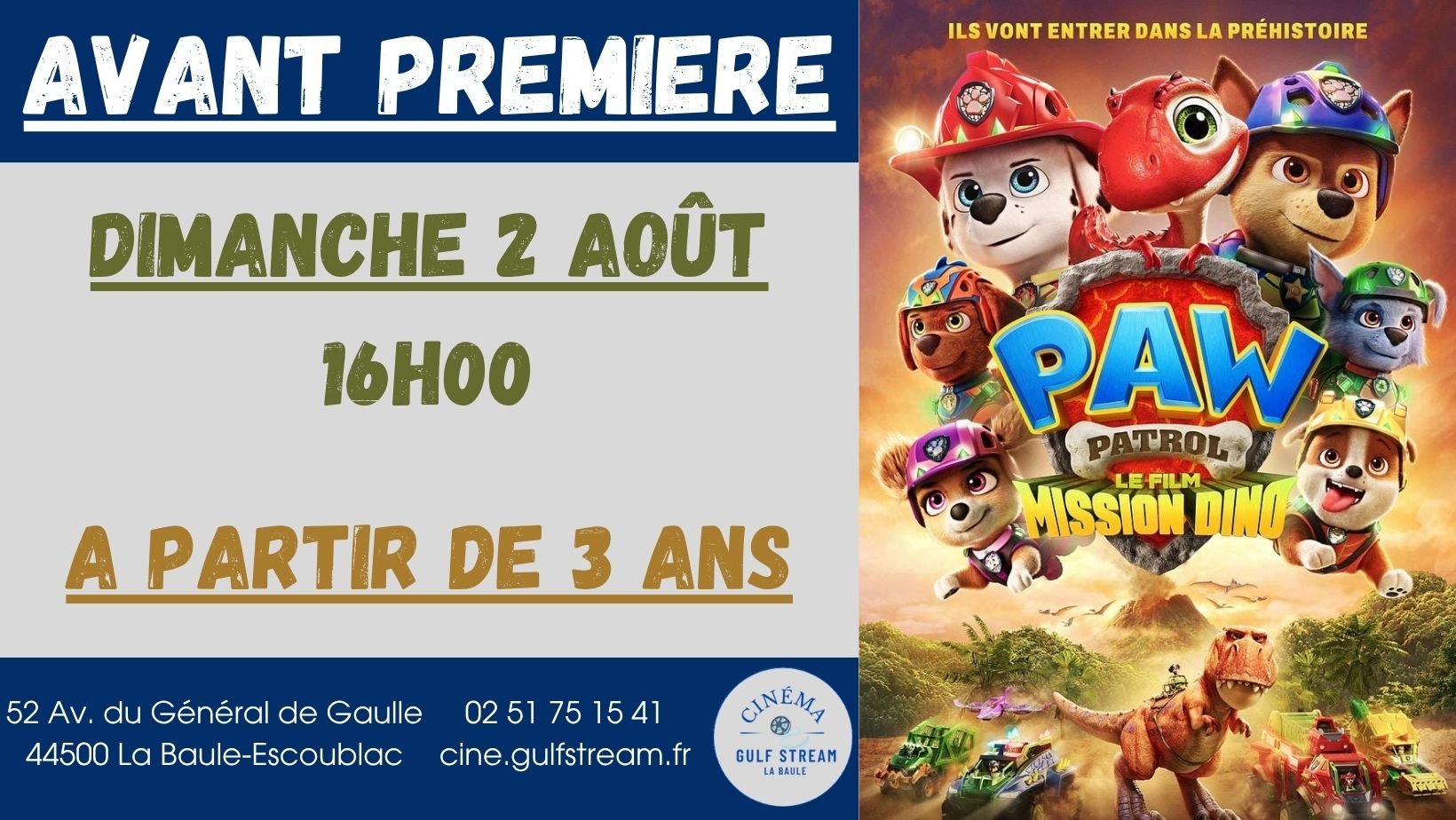 AVANT-PREMIERE : LA PAT PATROUILLE LE FILM MISSION DINO