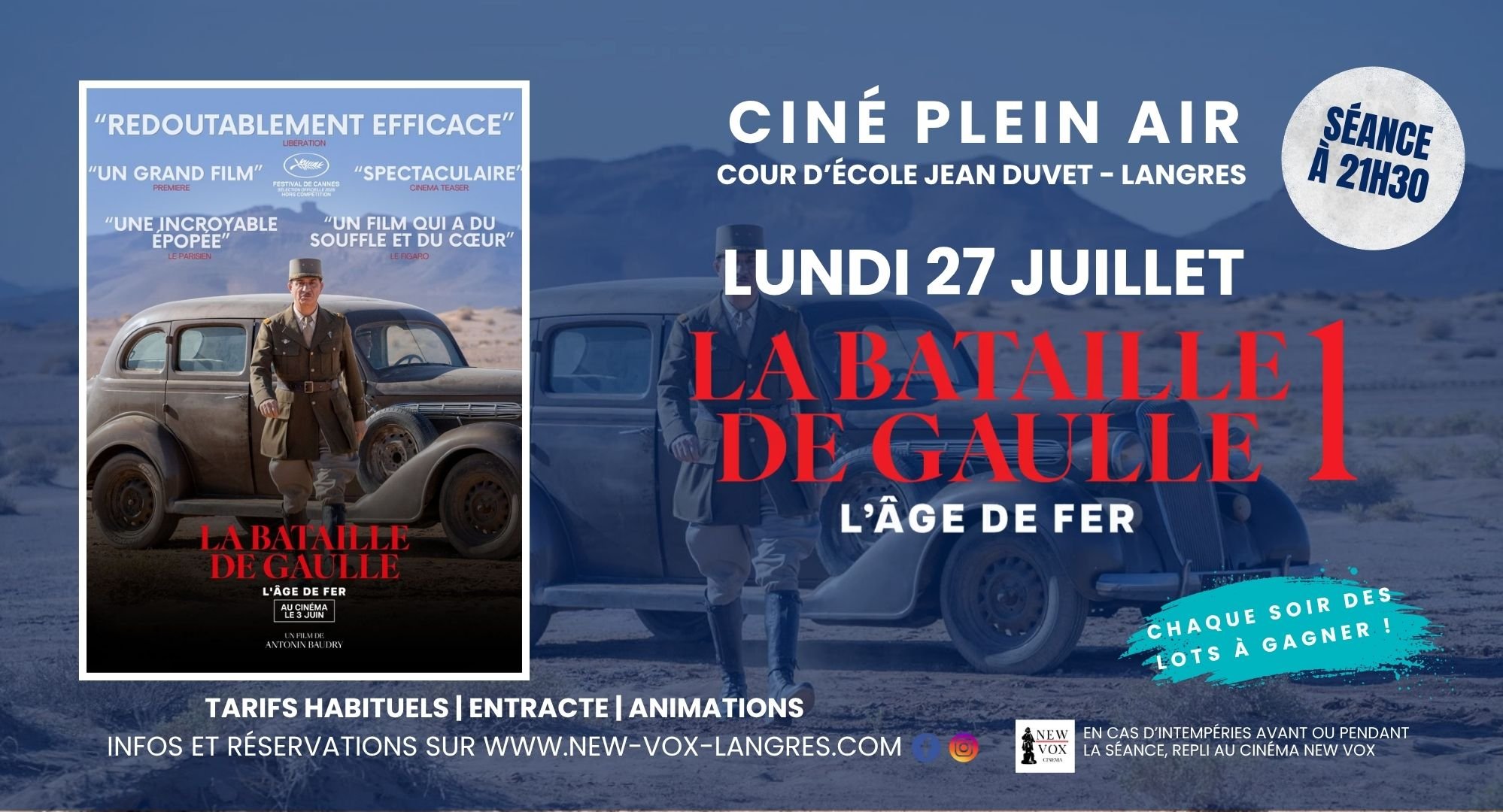 Ciné Plein Air : "La bataille De Gaulle : L'âge de Fer"