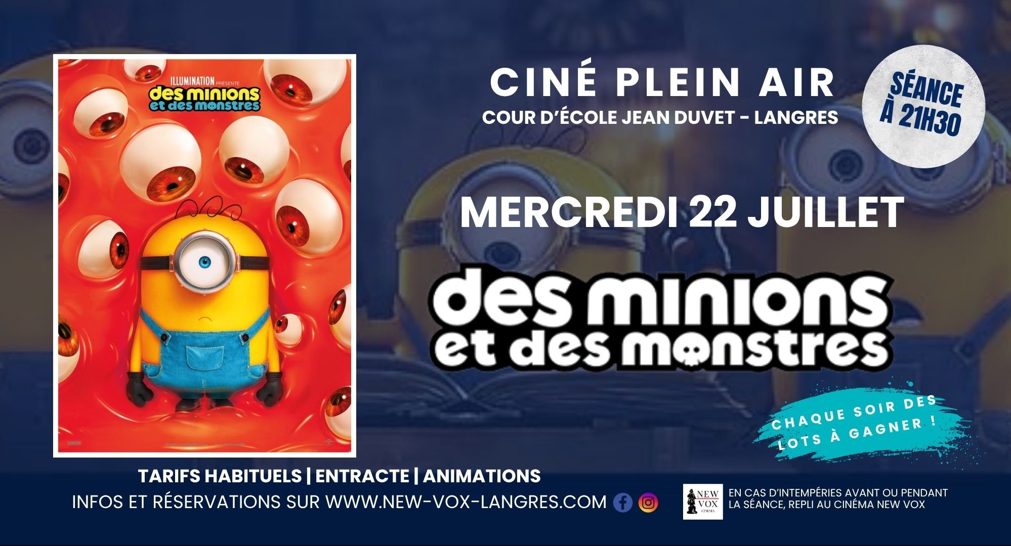 Ciné Plein Air : "Des Minions et des Monstres"