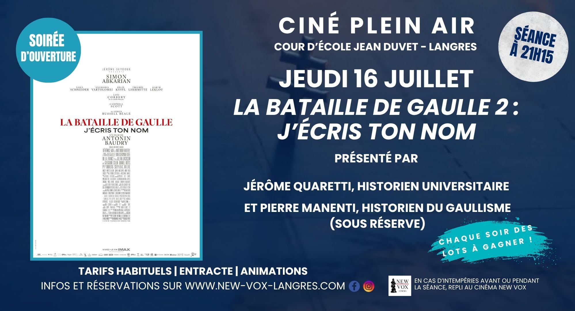 Ciné Plein Air : "La bataille De Gaulle 2 : J'écris ton nom "