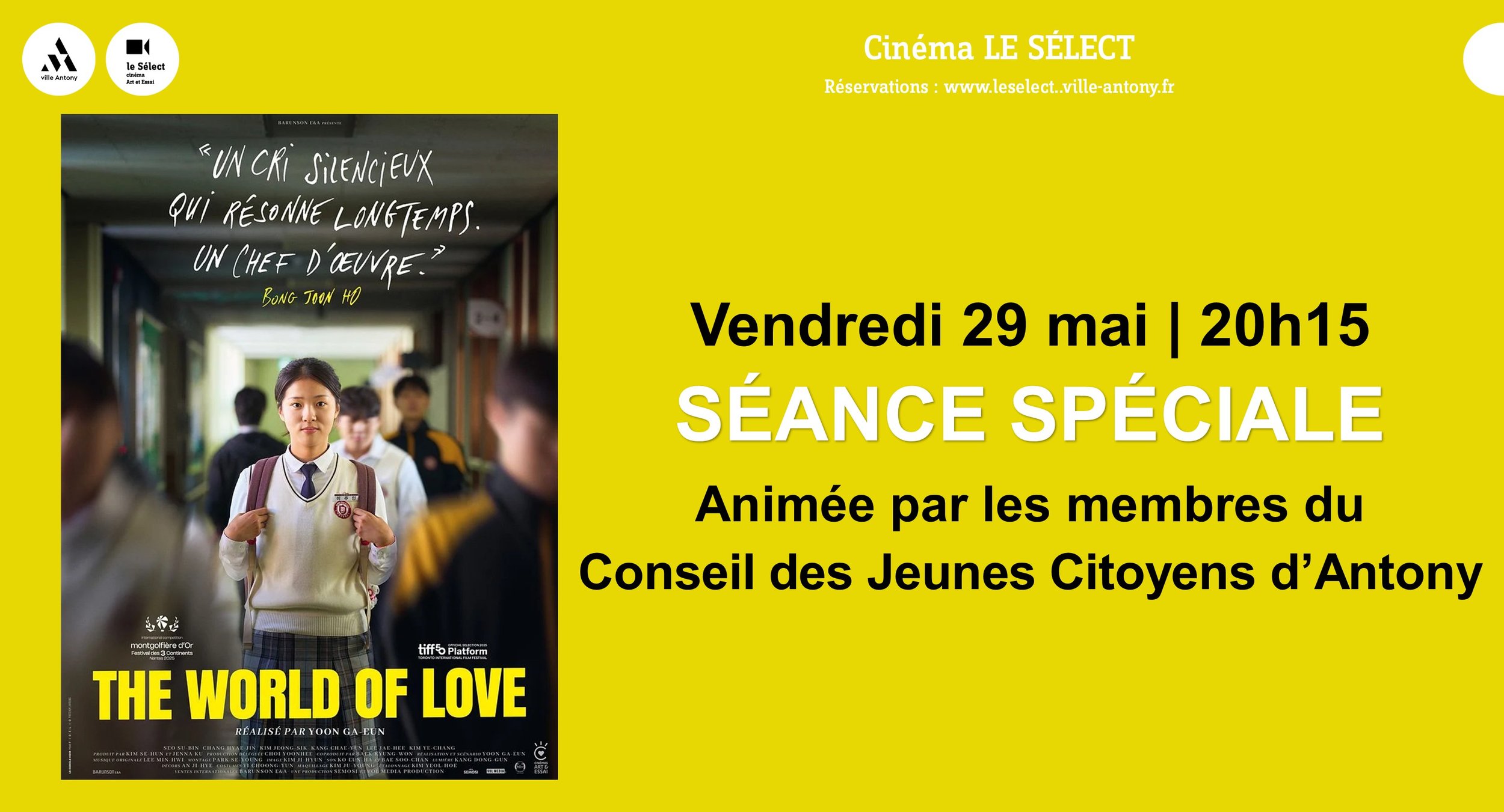 Séance spéciale THE WORLD OF LOVE