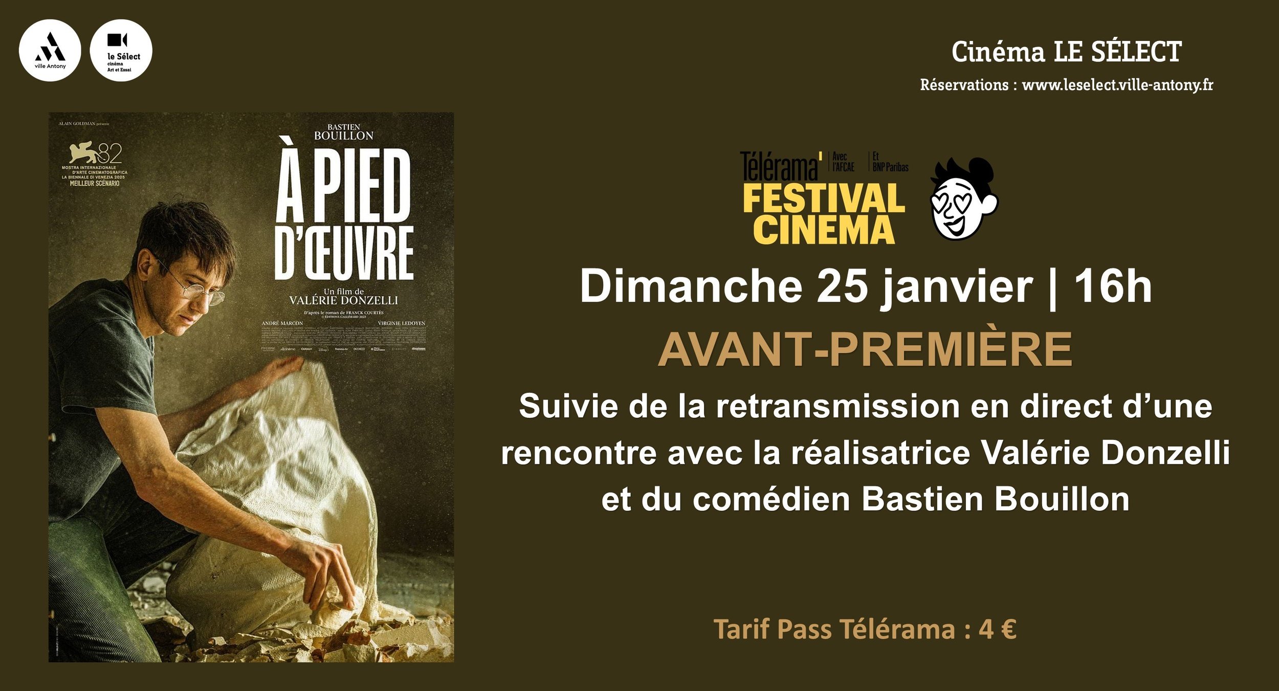 Avant-première Télérama A PIED D'OEUVRE