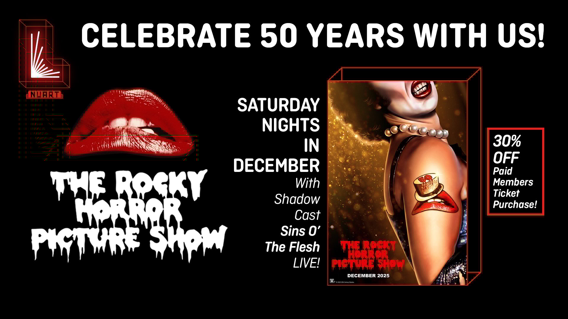 Celebrate 50 Years of The Rocky Horror Picture Show at Nuart Theatre!