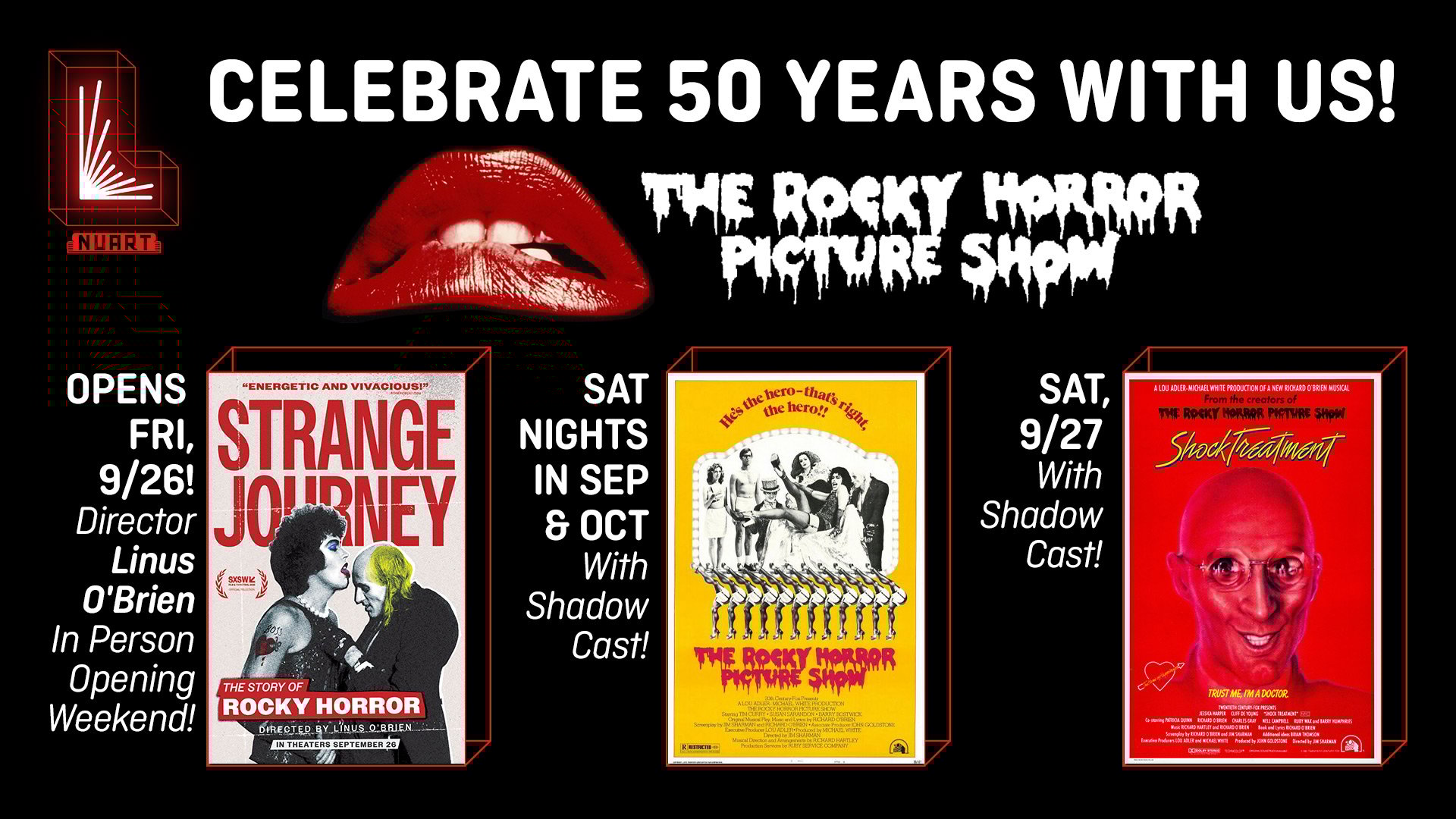 Celebrate 50 Years of The Rocky Horror Picture Show at Nuart Theatre!