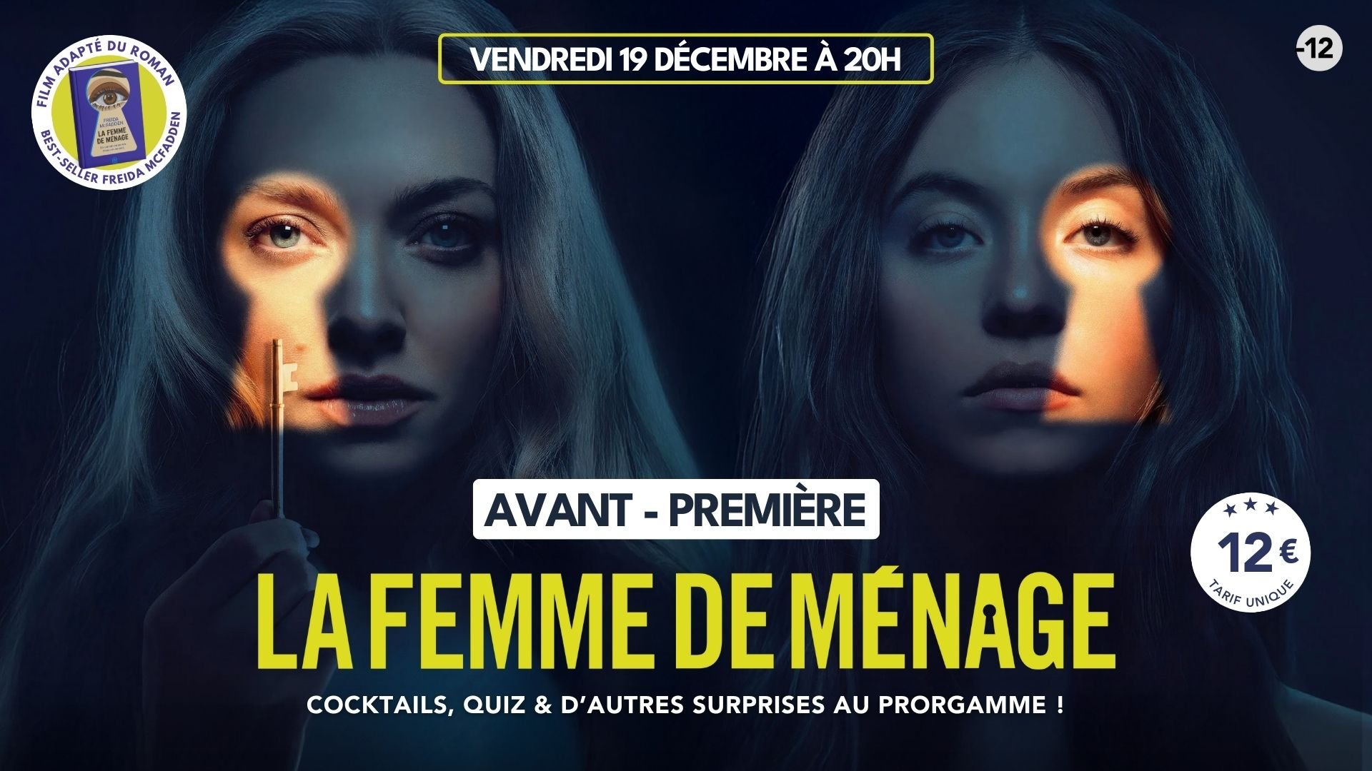 Soirée filles, avant-première de "La femme de ménage" le vendredi 19 décembre à 20 h