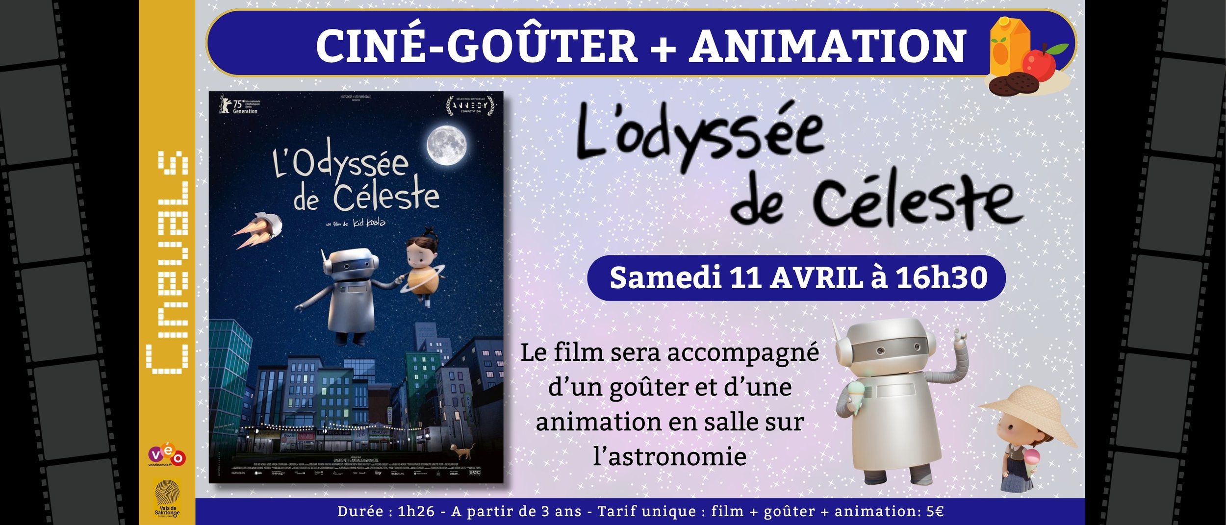 CINE-GOUTER + ANIMATION : L'ODYSEE DE CELESTE