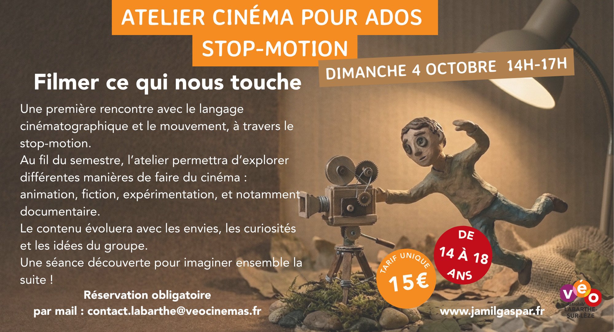 Atelier Stop-motion - dimanche 4 octobre à 14h