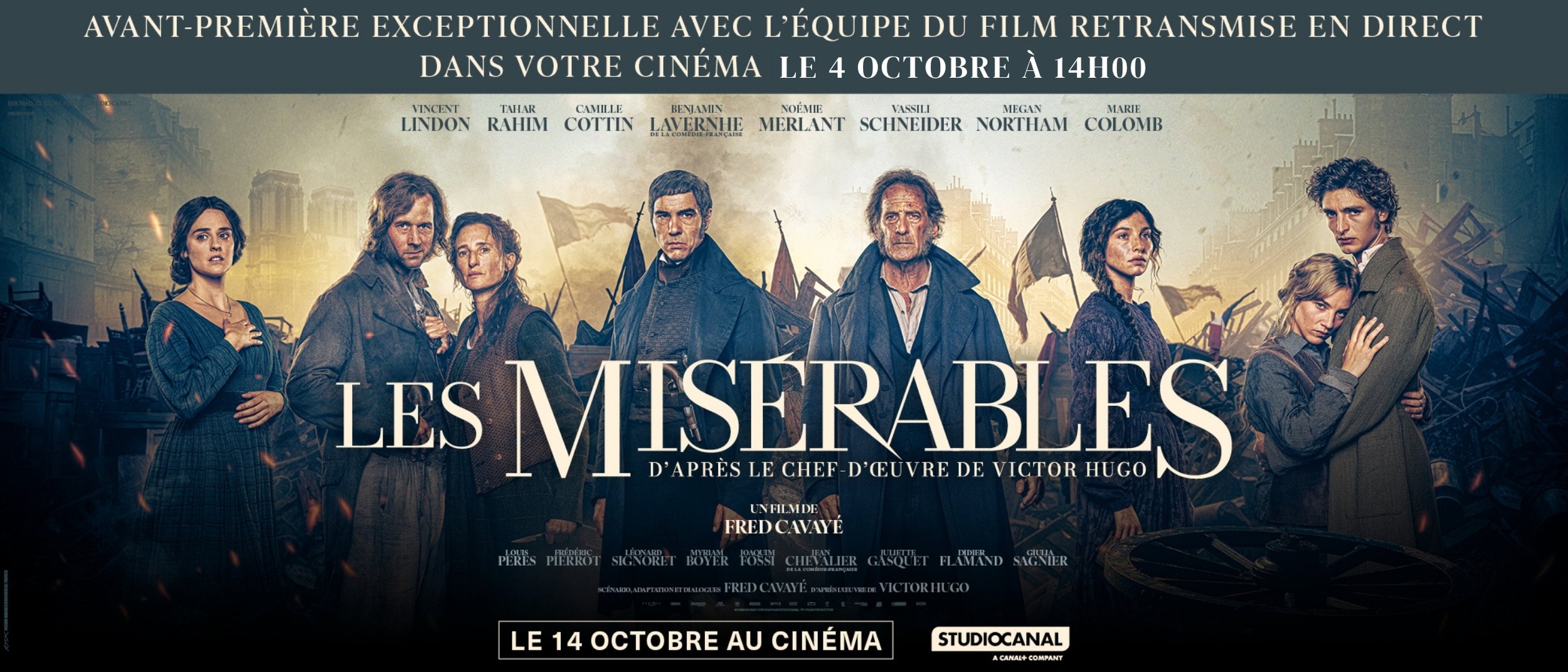 Avant-Première Les Misérables - Dimanche 4 octobre à 14h