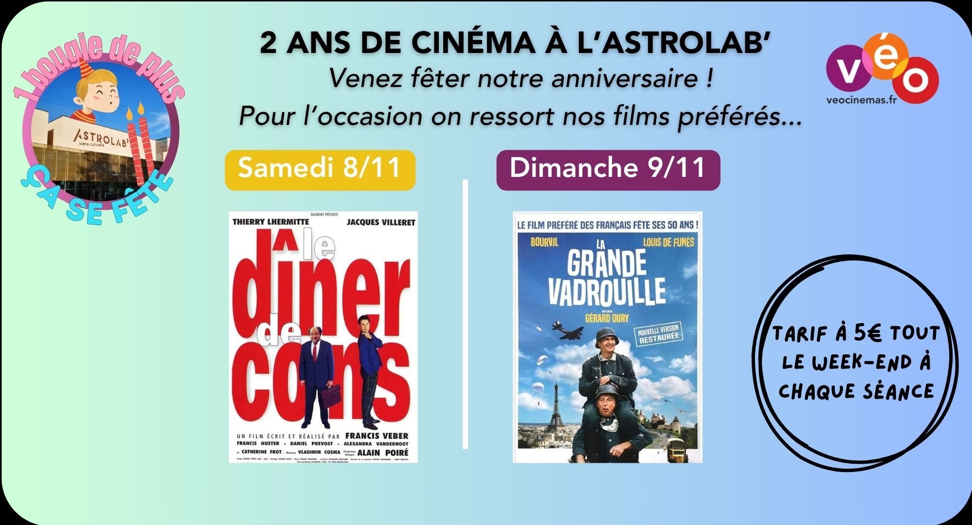 Les 2 ans du ciné Astrolab'