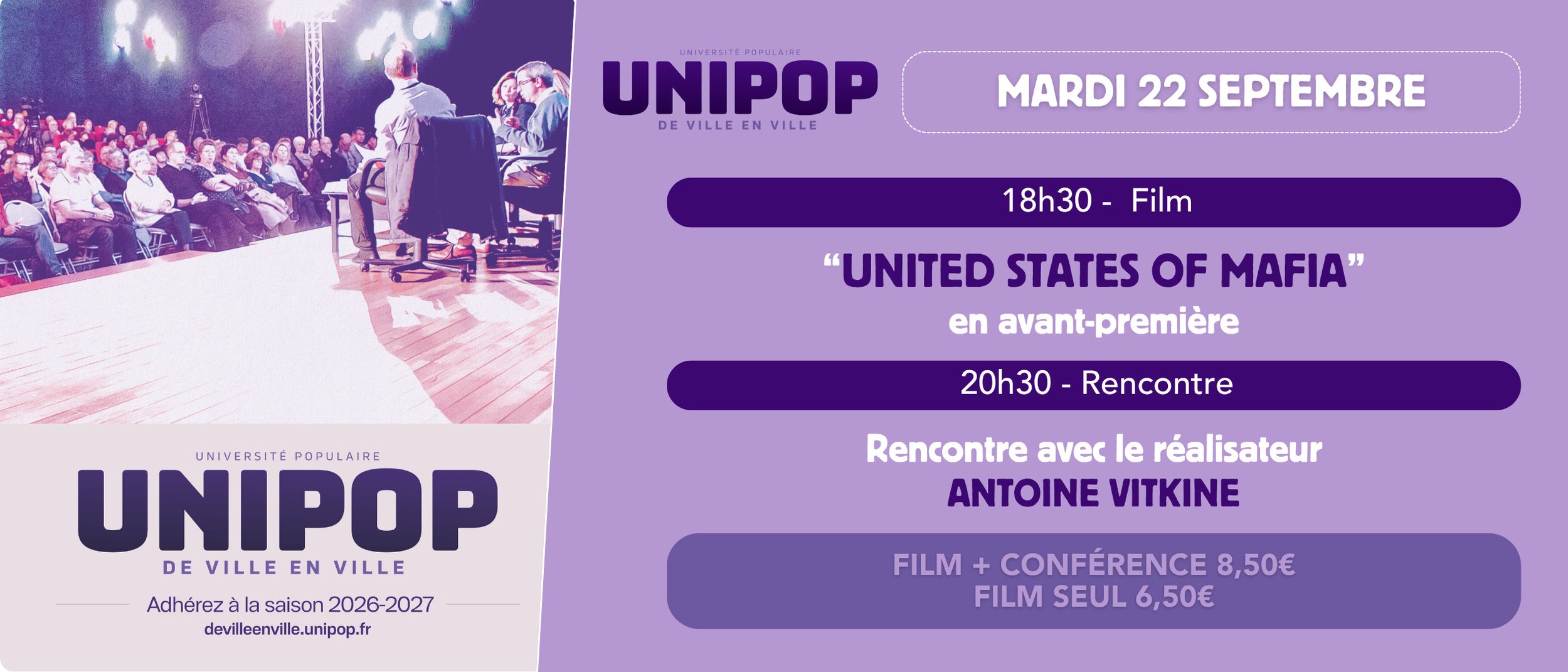 UNIPOP United states of mafia - Mardi 22 septembre à 18h30 