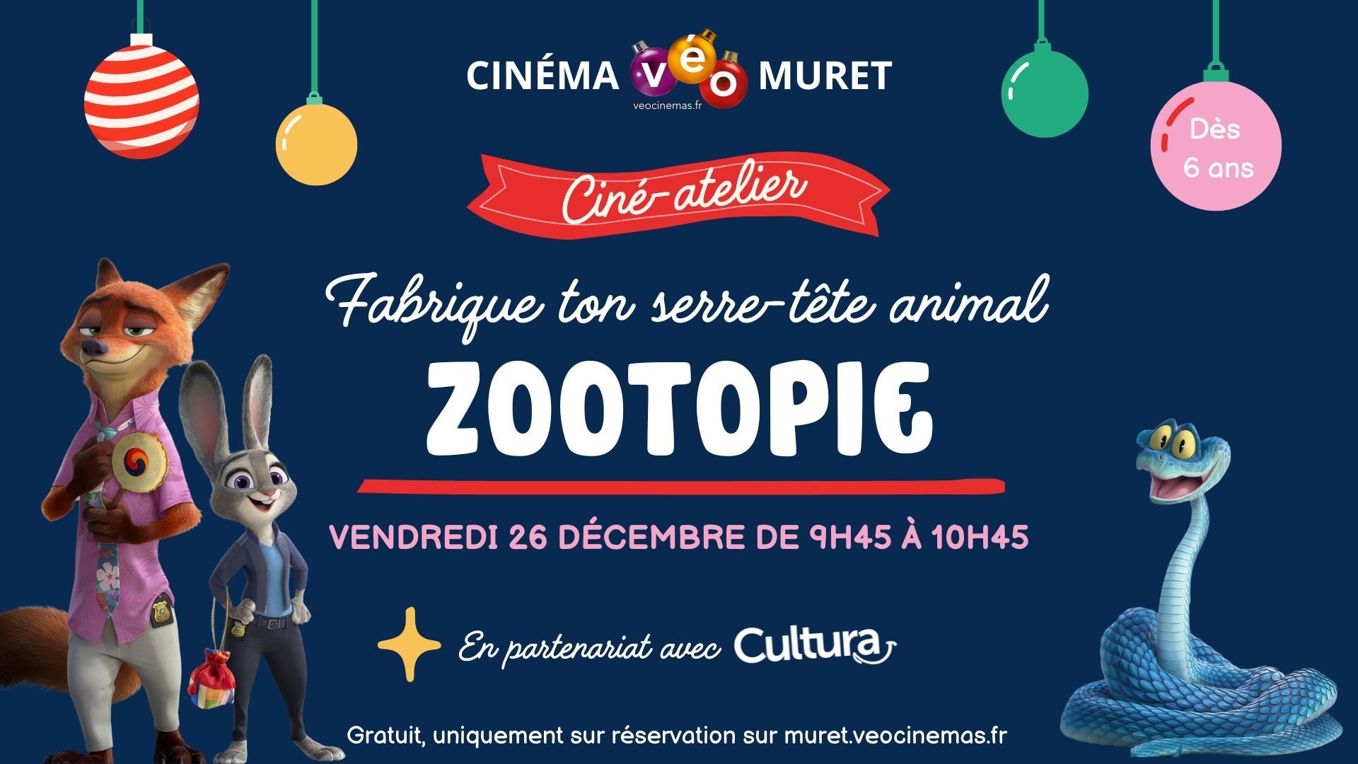  Ciné-atelier -  ZOOTOPIE 2| Vendredi 26 décembre à 9h45 [COMPLET]