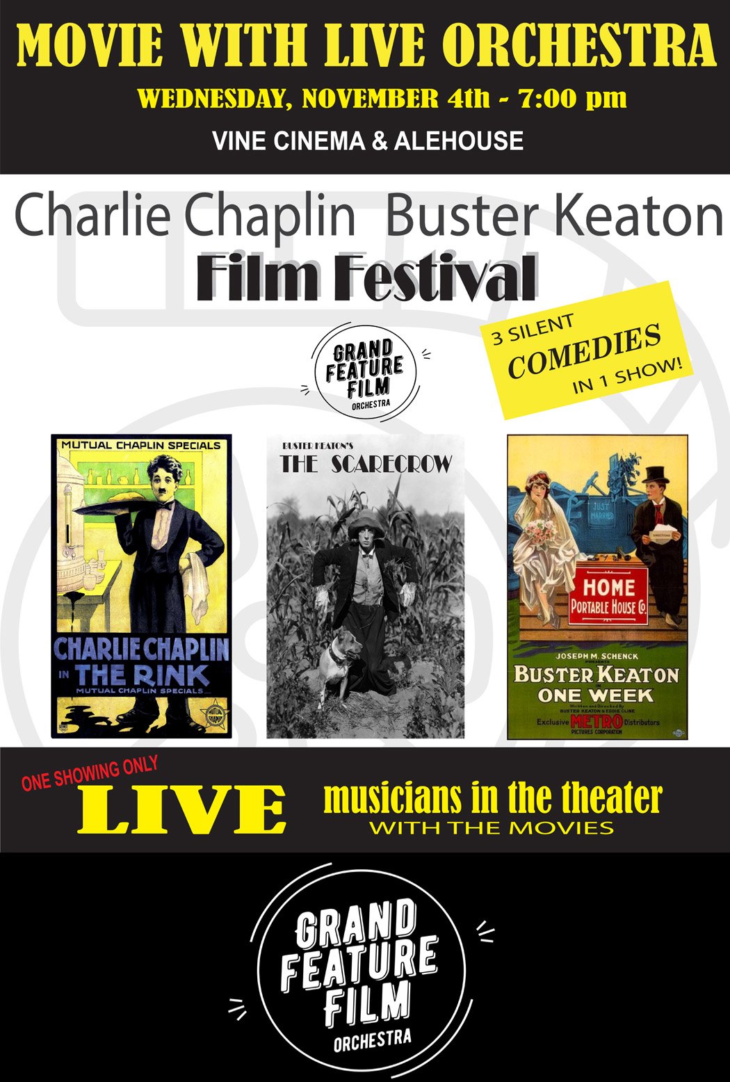 Buster Keaton / Charlie Chaplin Film Festival with LIVE Orchestra!