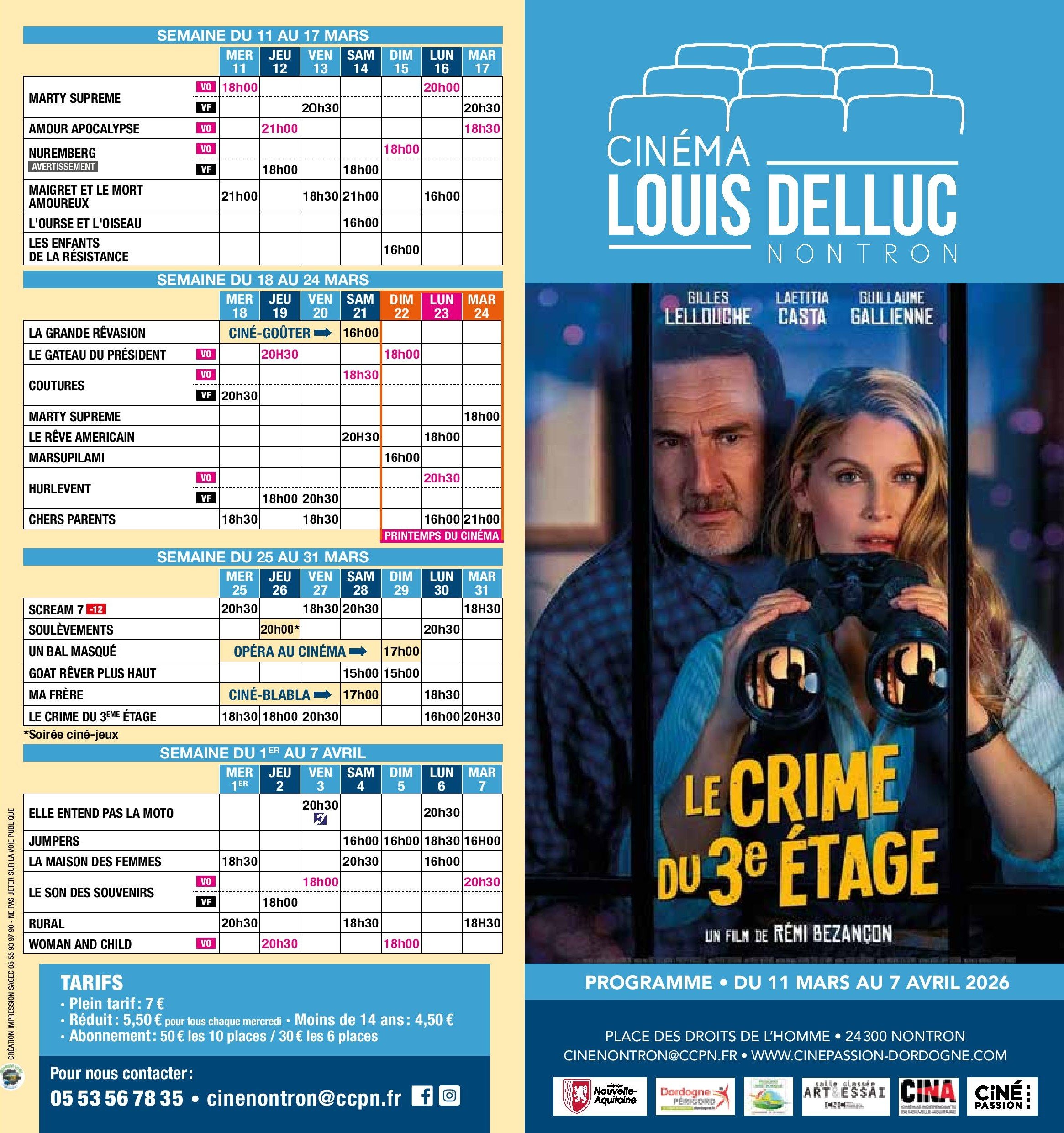 Programme du 11 mars au 7 avril au Louis Delluc !