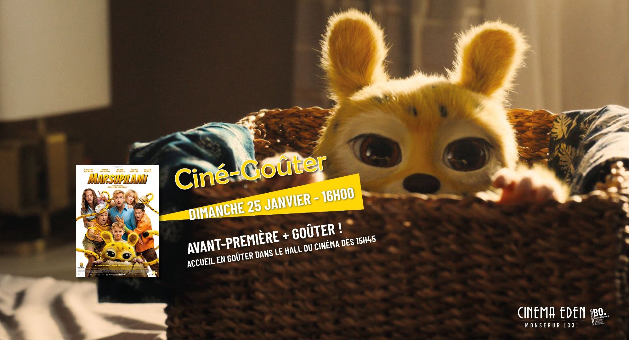 CINE GOÛTER ! MARSUPILAMI - Avant-Première
