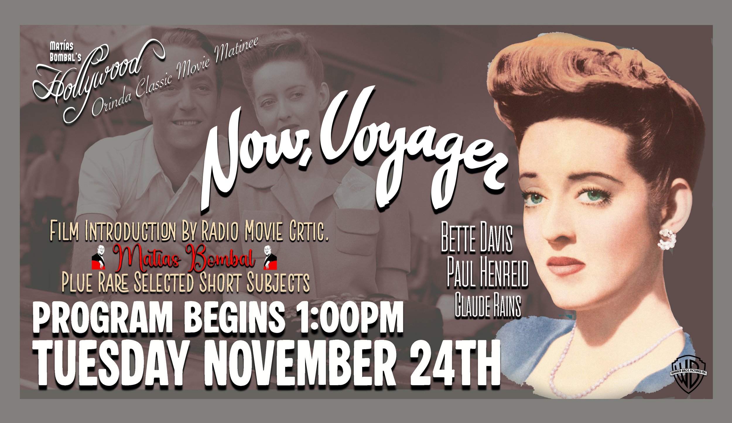 Orinda Theatre's Classic Movie Matinee, hosted by Film Critic, Matías Bombal (last Tuesday of each month)
