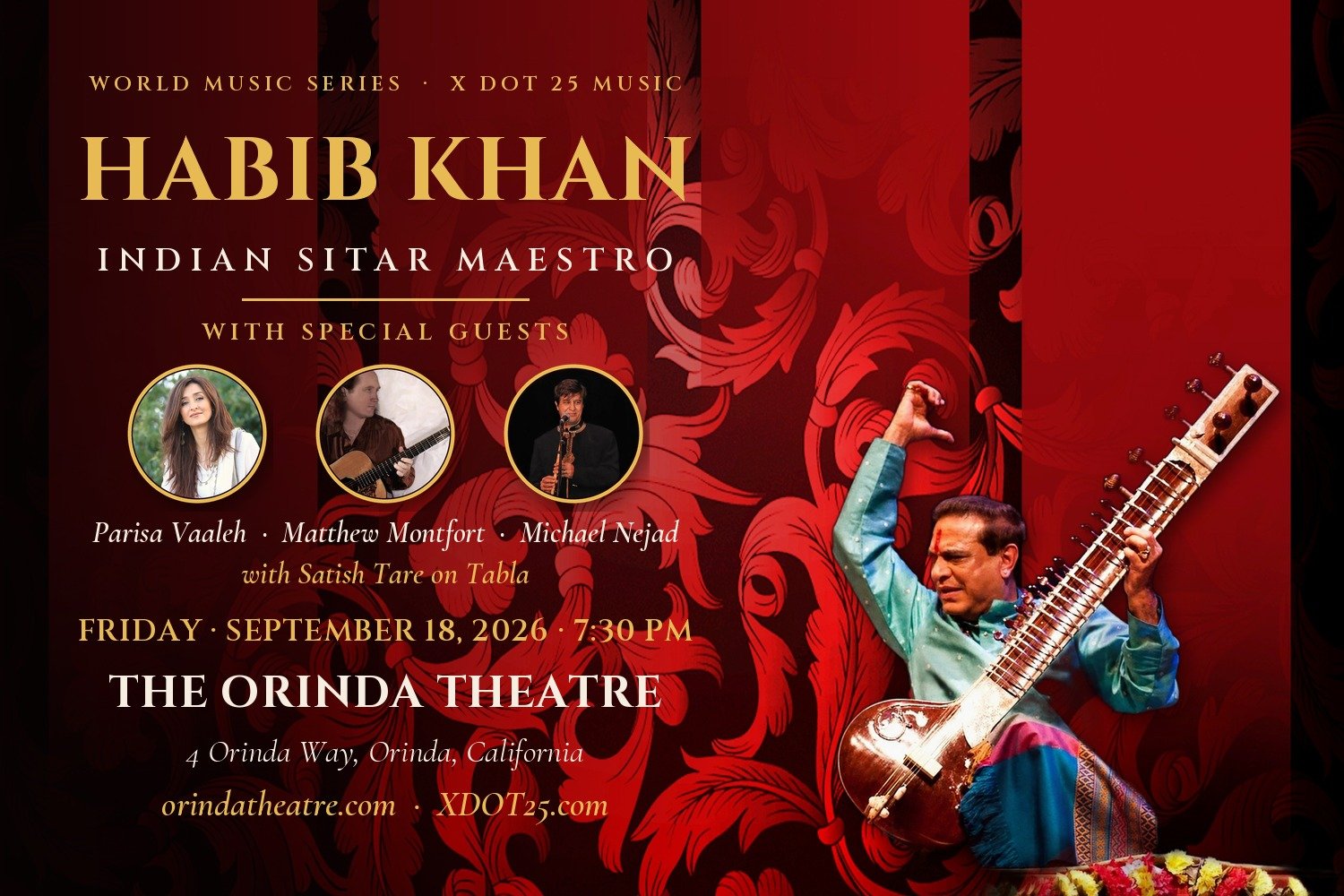 A Fusion Concert of Indian & Persian Music - Featuring Habib Khan and special guest appearance by Parisa Vaaleh