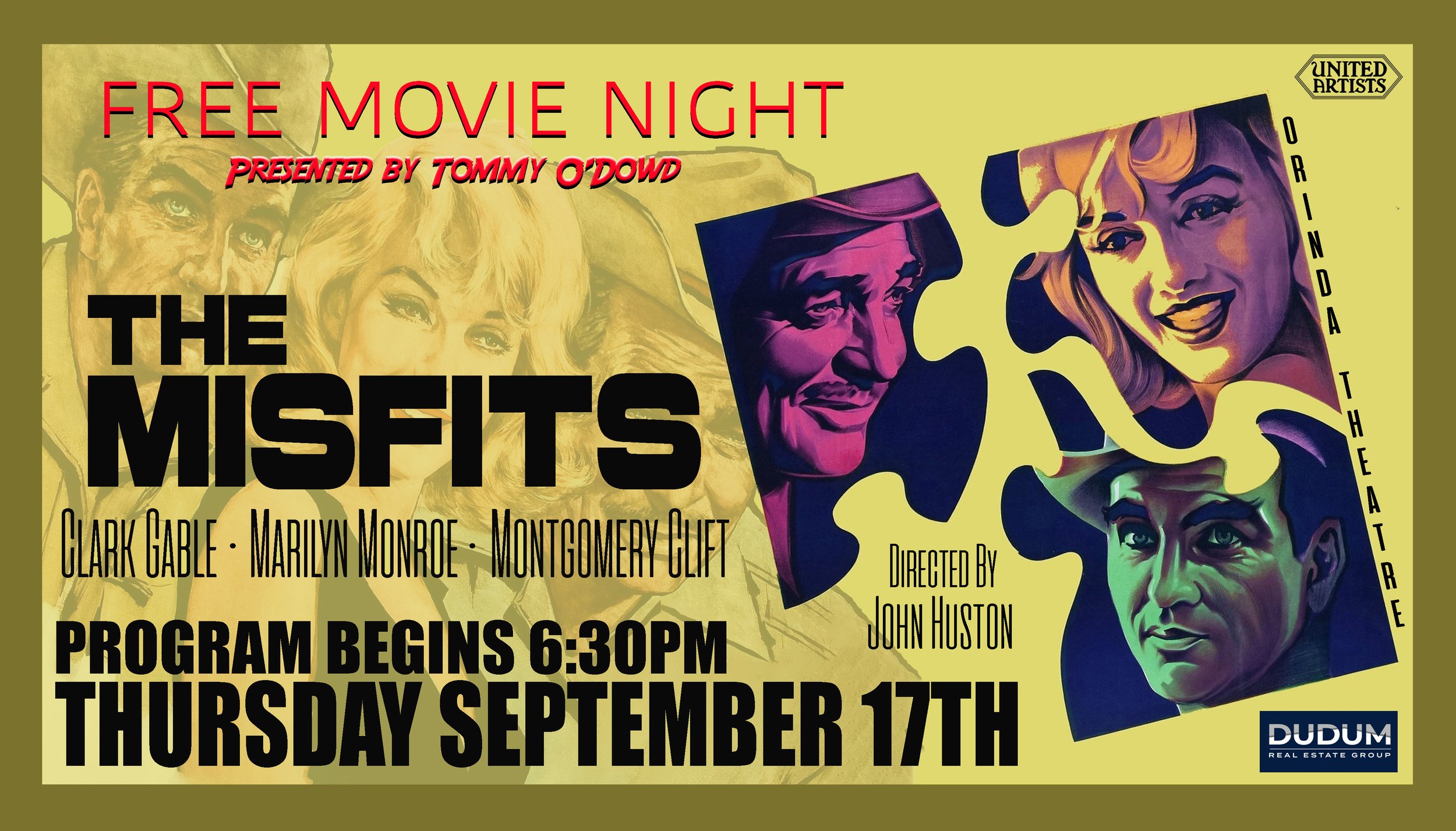 FREE Movie NIGHT - THE MISFITS sponsored by Tommy O'Dowd