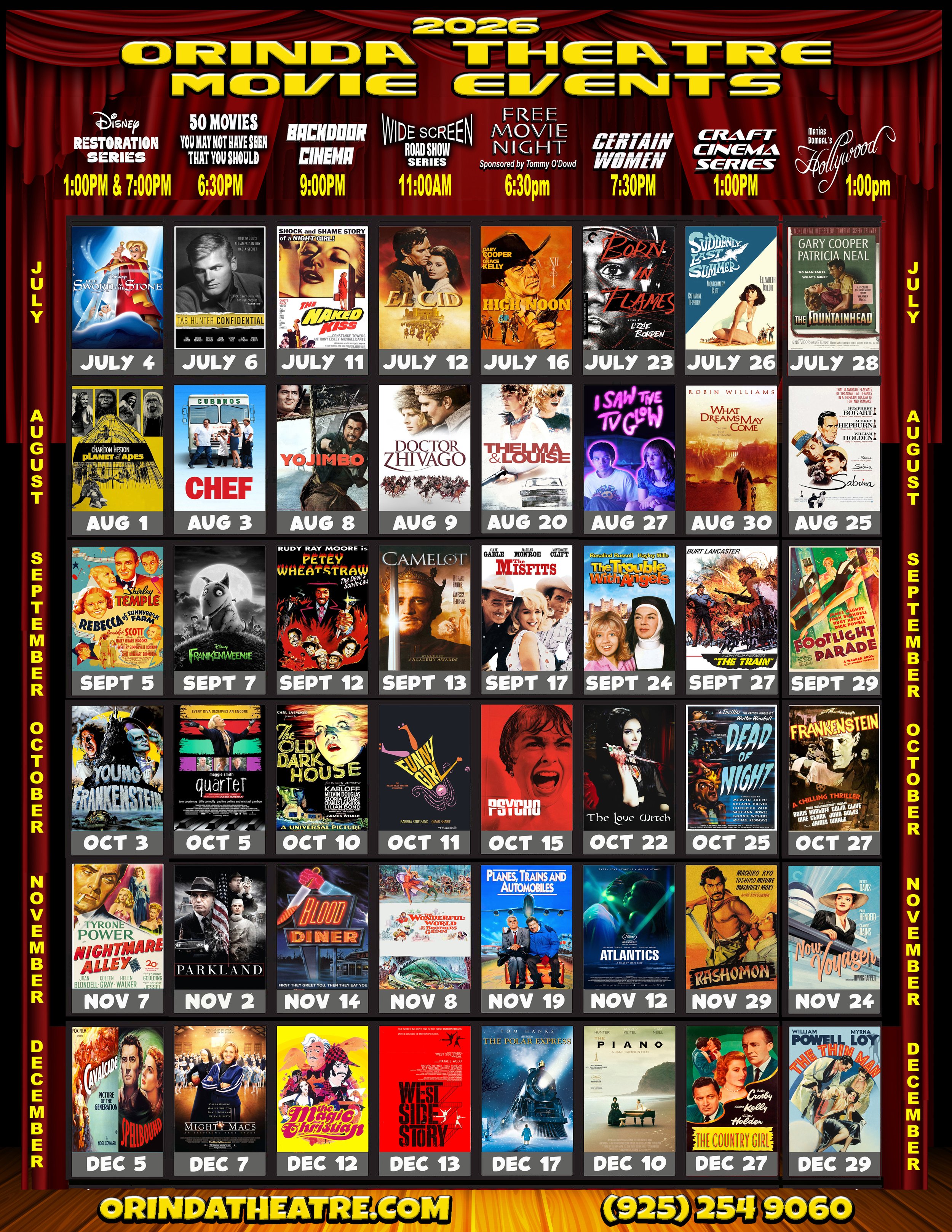 Our Monthly Special Movie Programs 