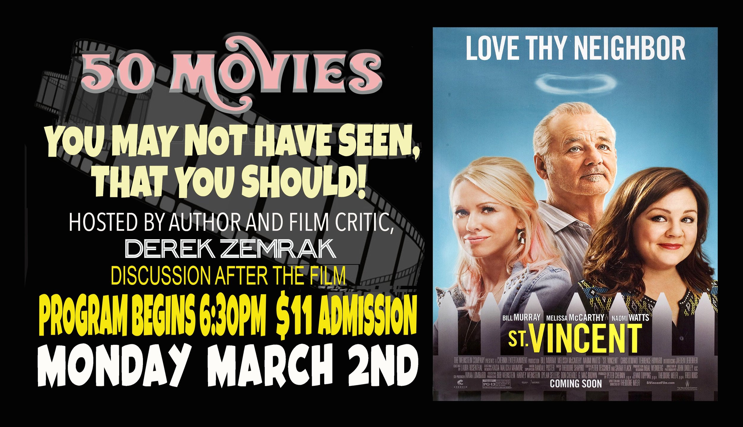  Monthly Film Series - 50 Movies You May Not Have Seen That You Should!