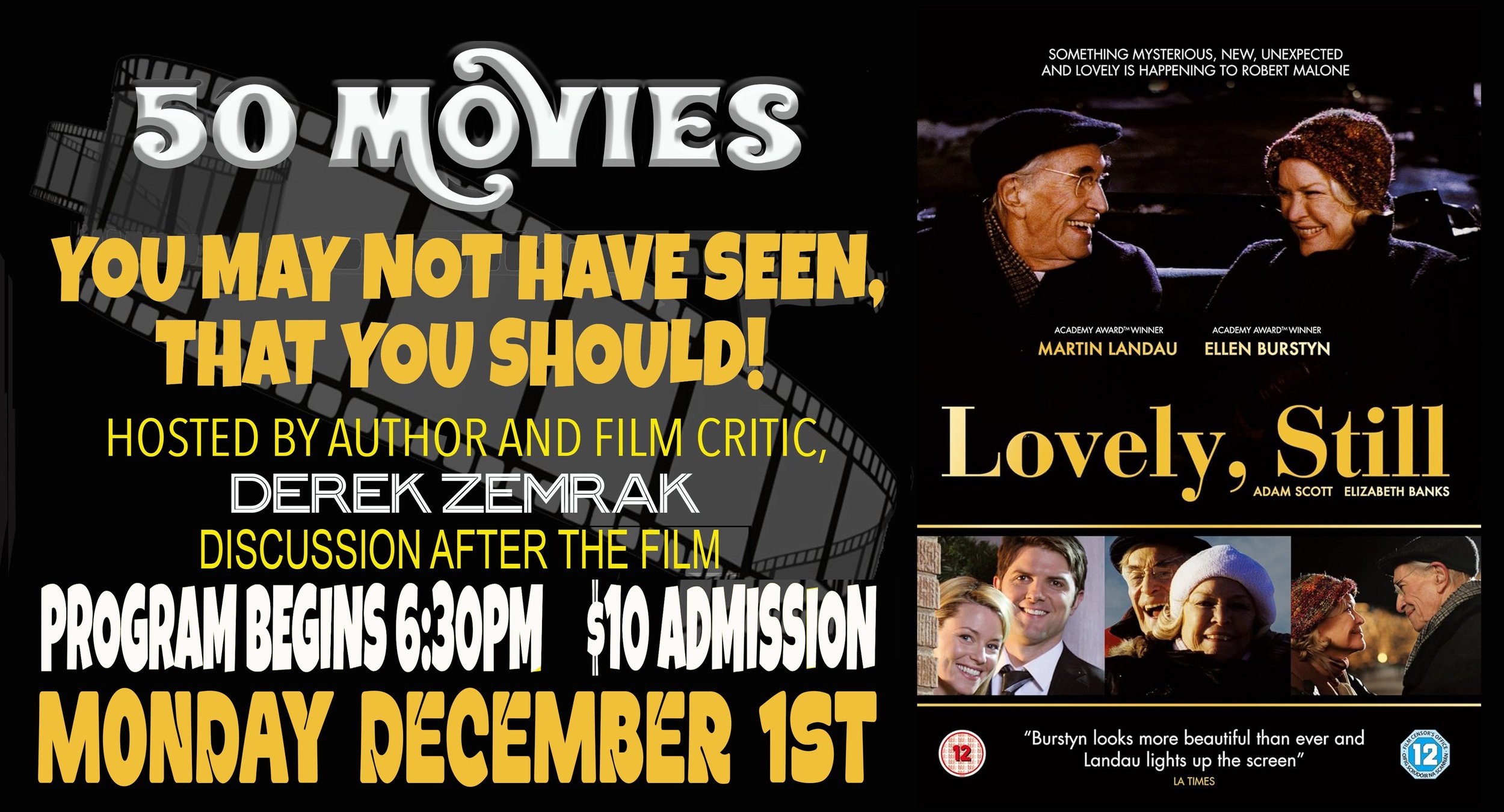 Monthly Film Series - 50 Movies You May Not Have Seen That You Should!