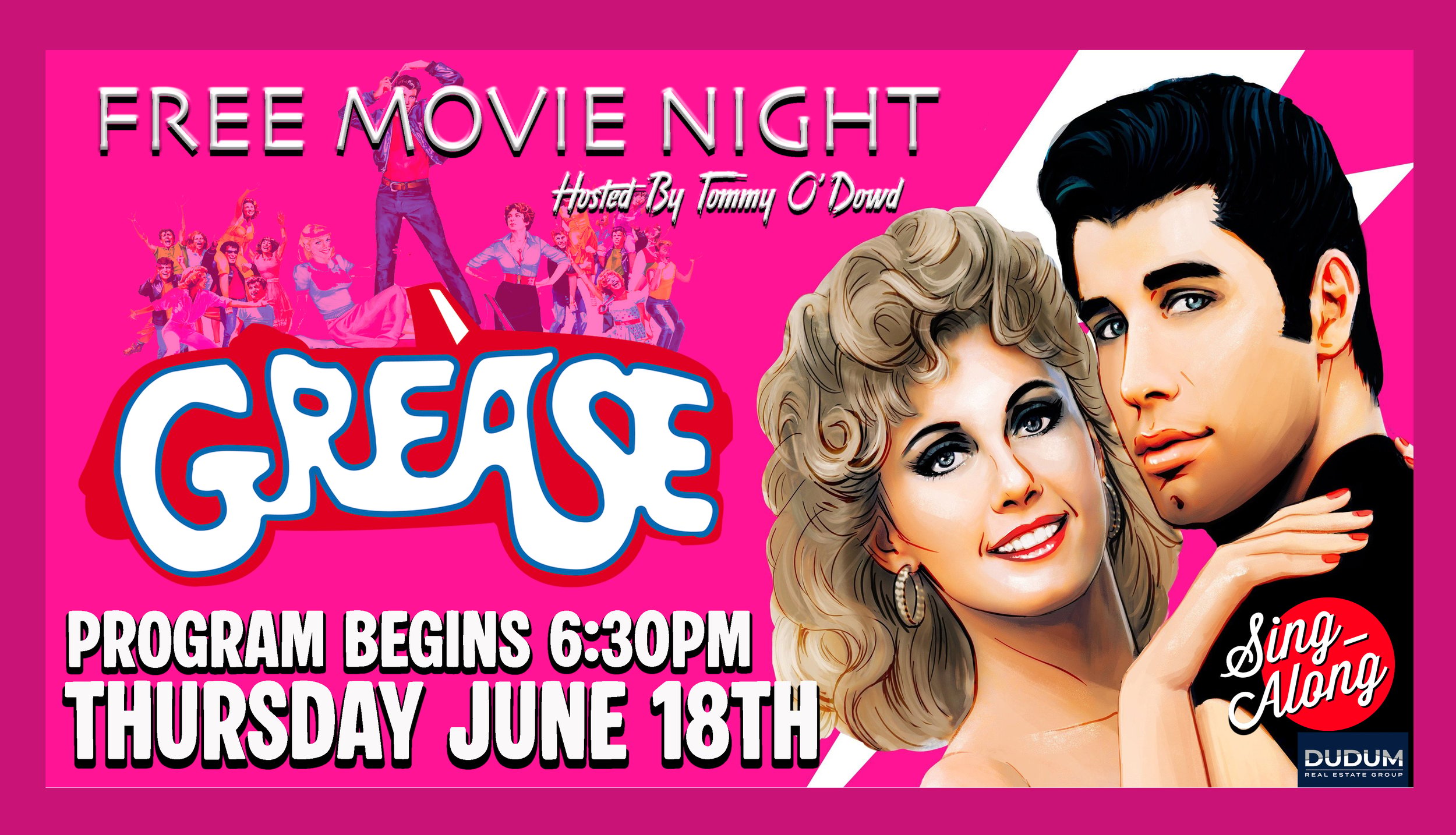 FREE Movie Night - GREASE Sing-Along sponsored by Tommy O'Dowd