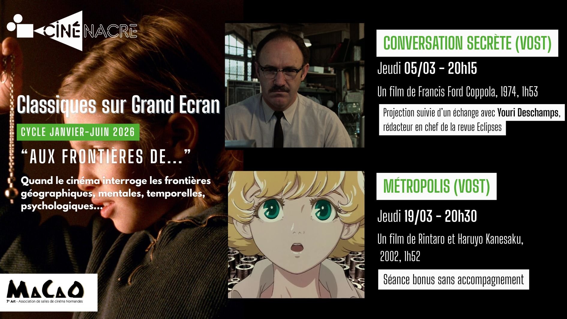 Classiques sur Grand Écran - Cycle "Aux frontières de..." (janvier-juin 2026)