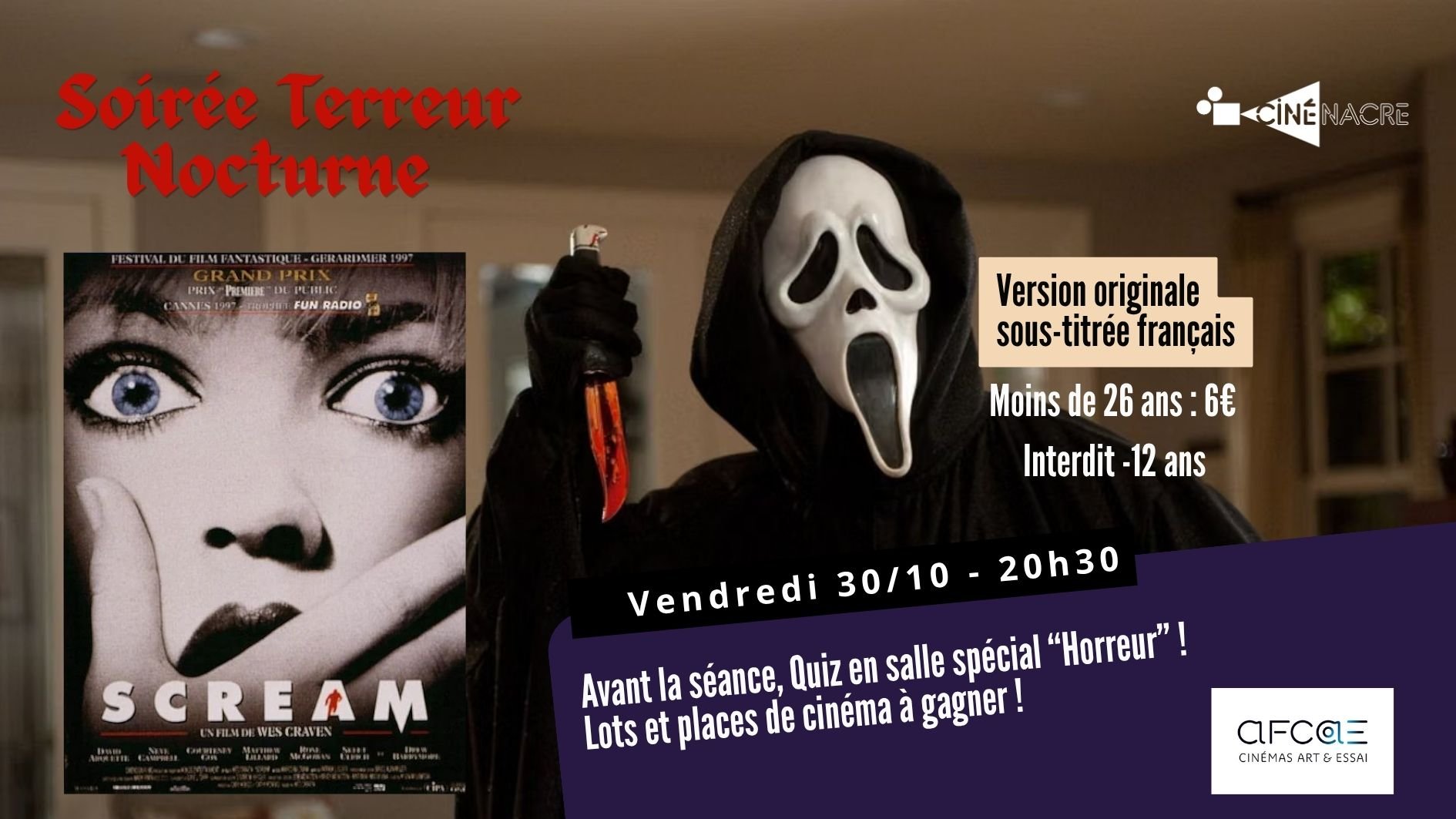 SCREAM (vostfr) - Soirée Terreur Nocturne AFCAE
