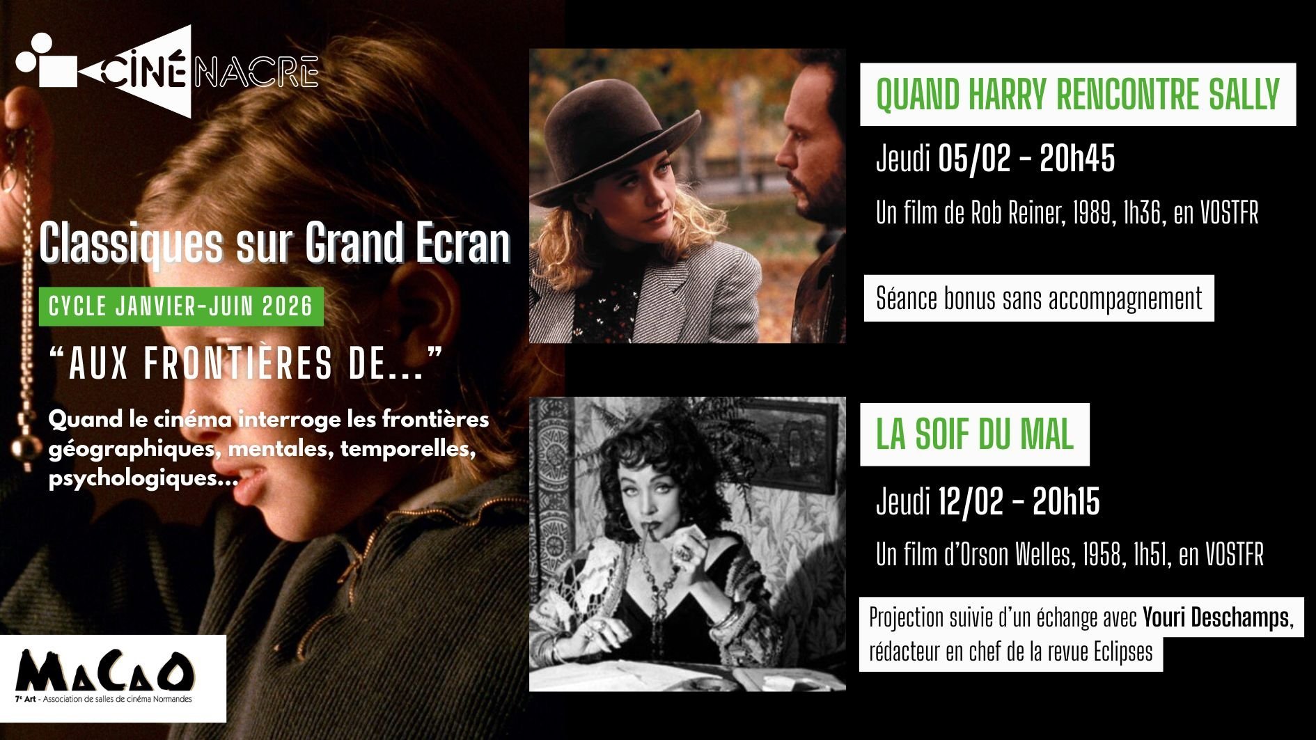 Classiques sur Grand Écran - Cycle "Aux frontières de..." (janvier-juin 2026)