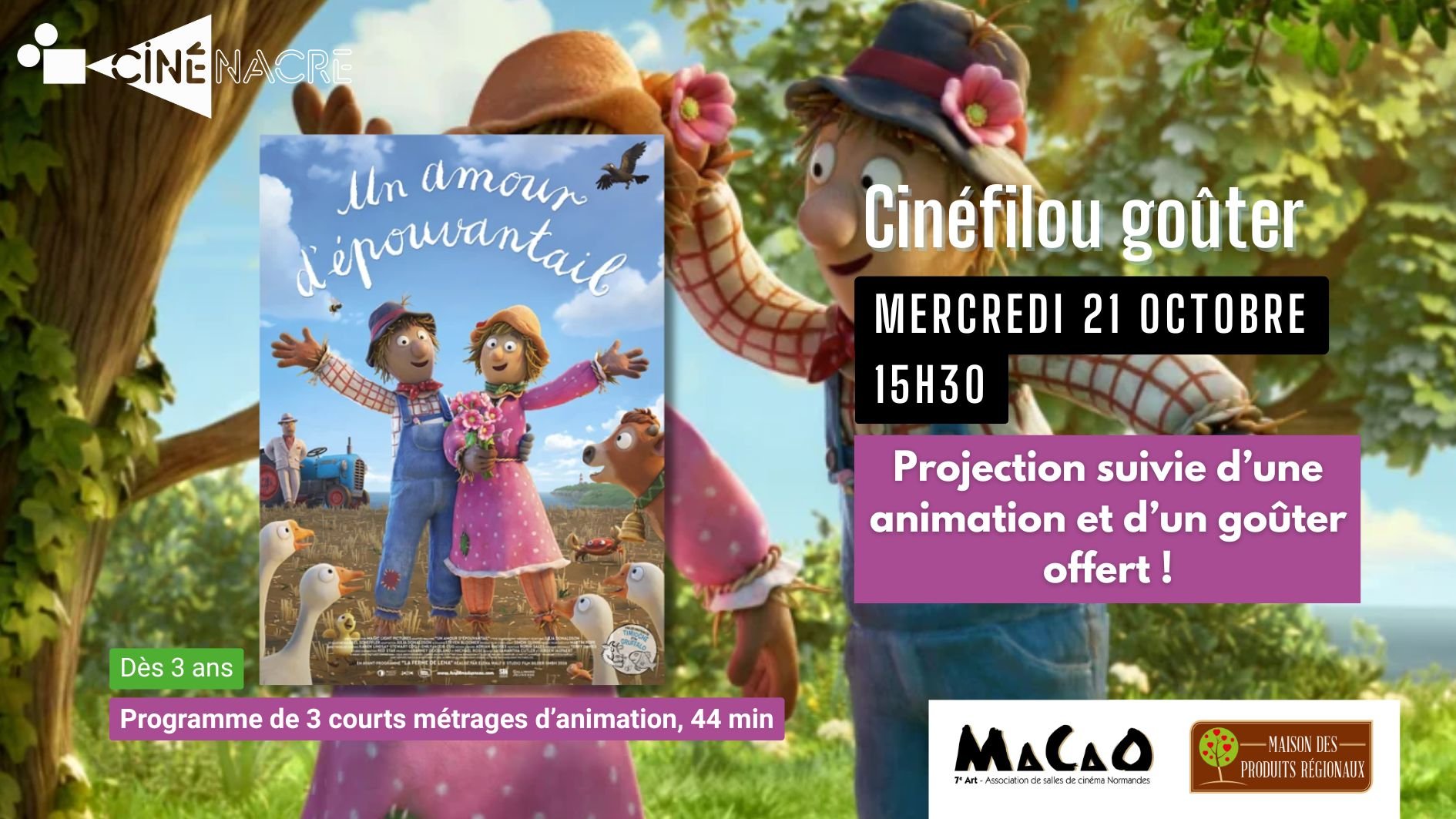 🌷 Un Amour d'épouvantail - Cinéfilou goûter (dès 3 ans)