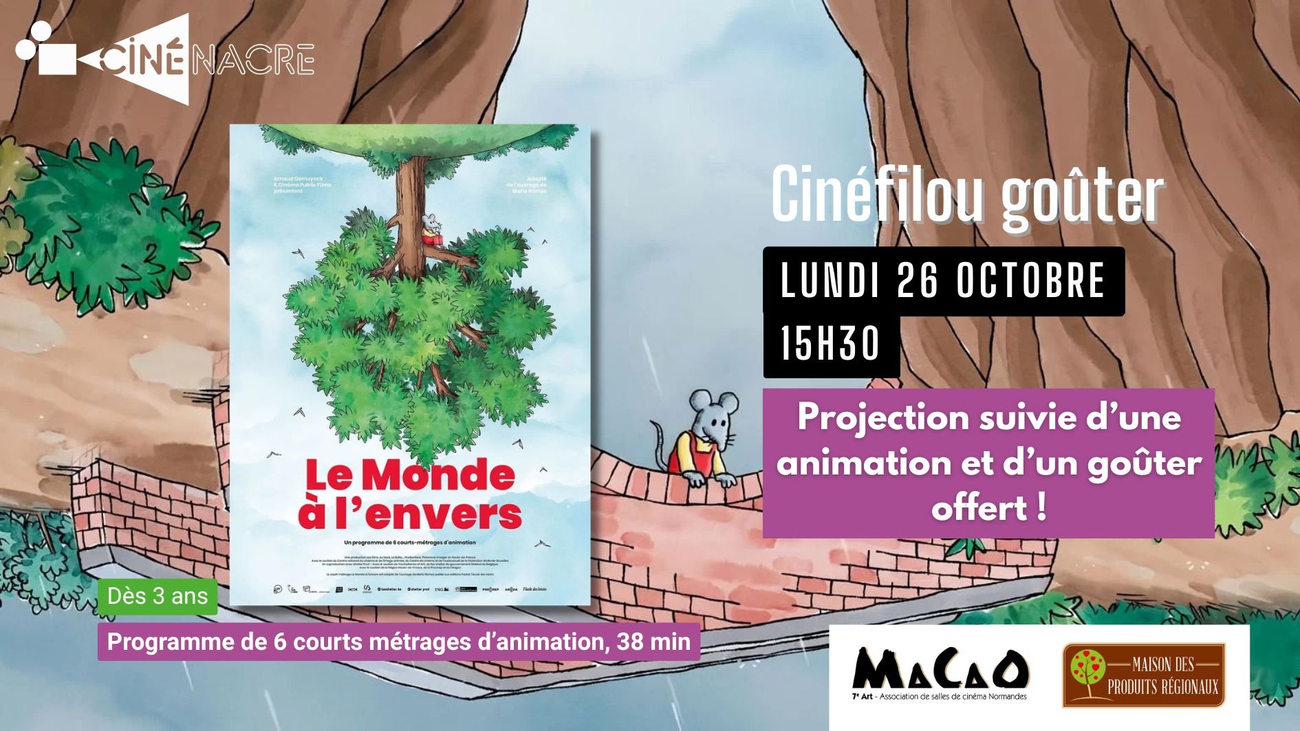 Le Monde à l'envers - Cinéfilou goûter (dès 3 ans)