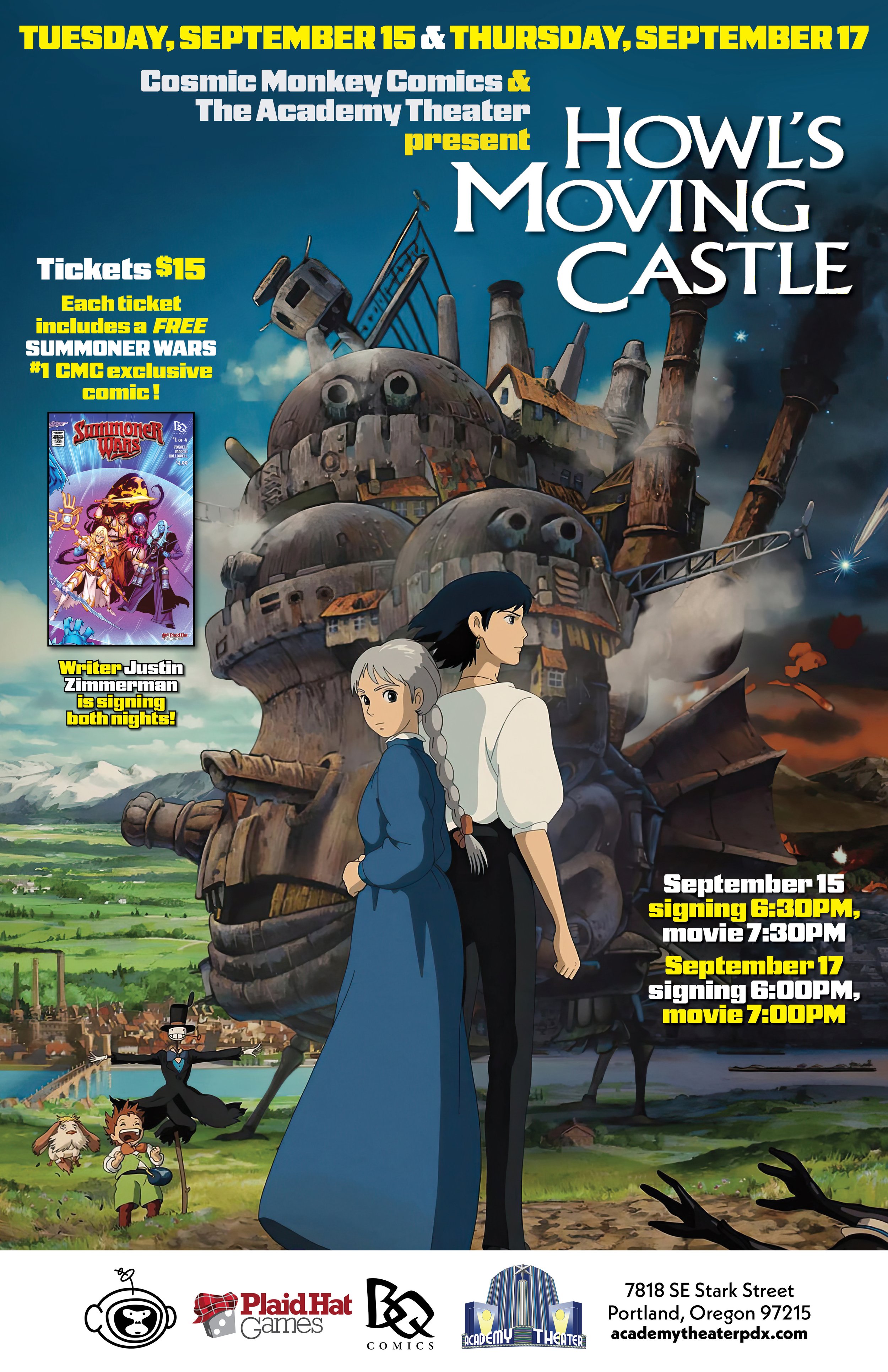 Cosmic Monkey Presents: HOWL'S MOVING CASTLE w/ free CMC exclusive SUMMONER WARS #1 comic!