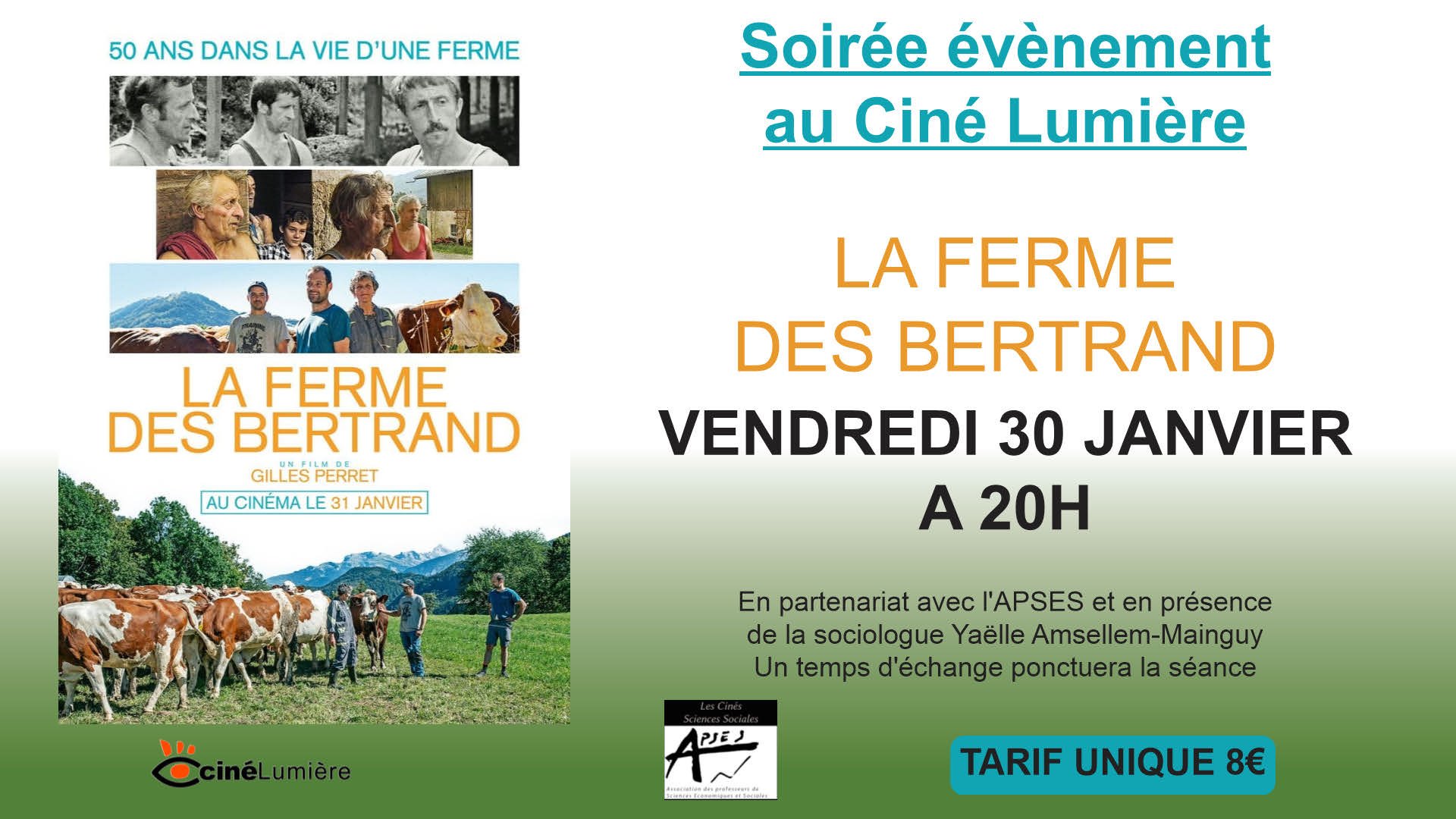 Soirée "La ferme des BERTRAND" vendredi 30 janvier à 20h