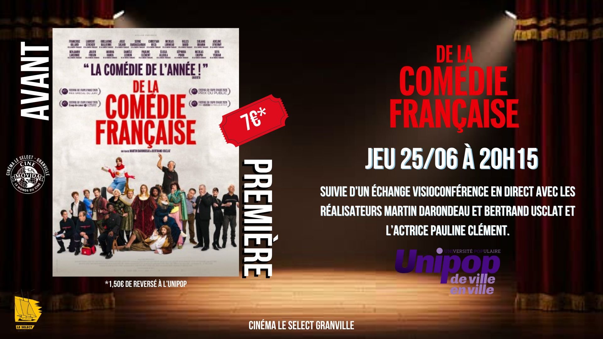 AVANT-PREMIÈRE UNIPOP: DE LA COMÉDIE FRANÇAISE