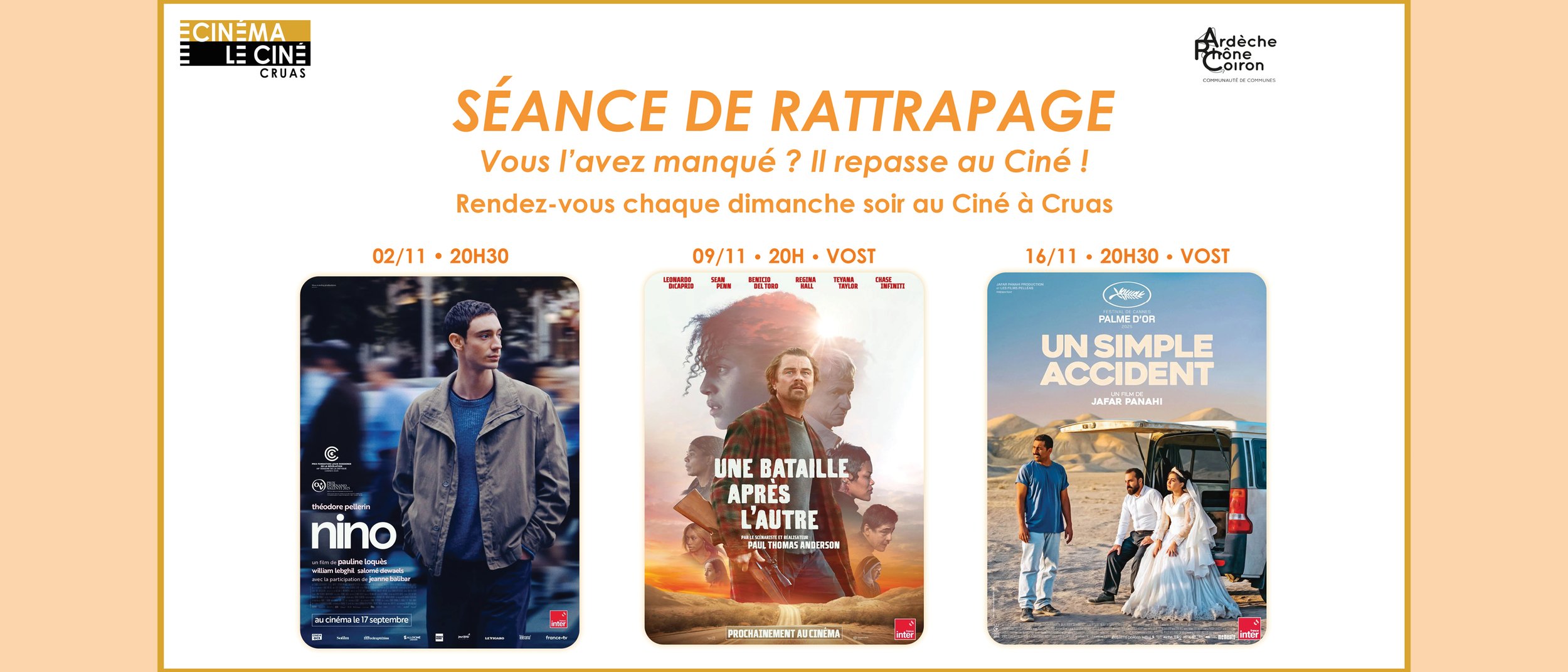 Séances de rattrapage au Ciné !