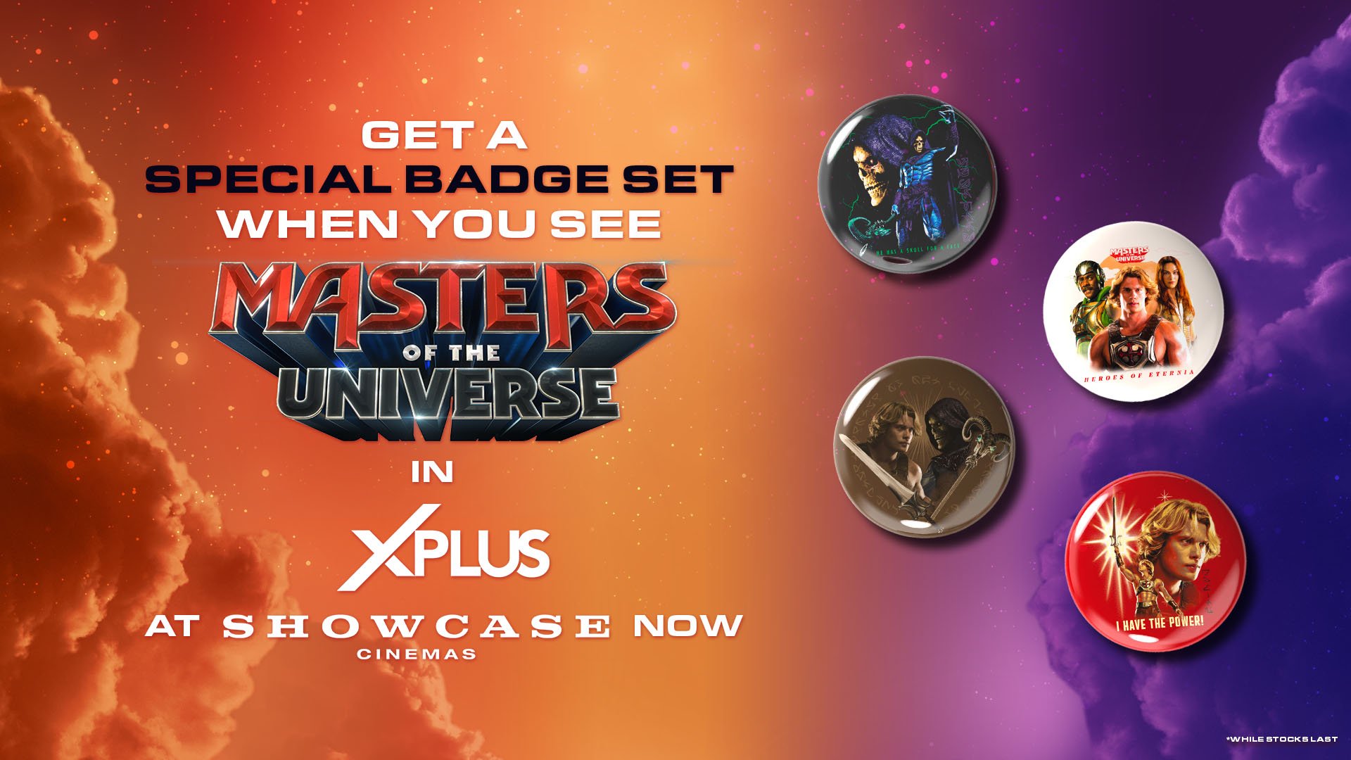 Special badge set when you see Masters Of The Universe in XPlus