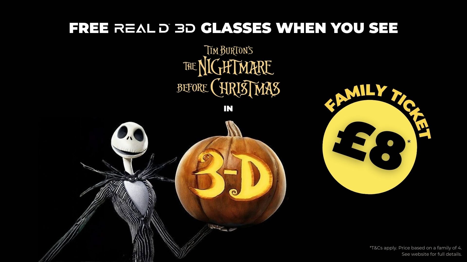 Free RealD 3D Glasses And £8 Family Ticket
