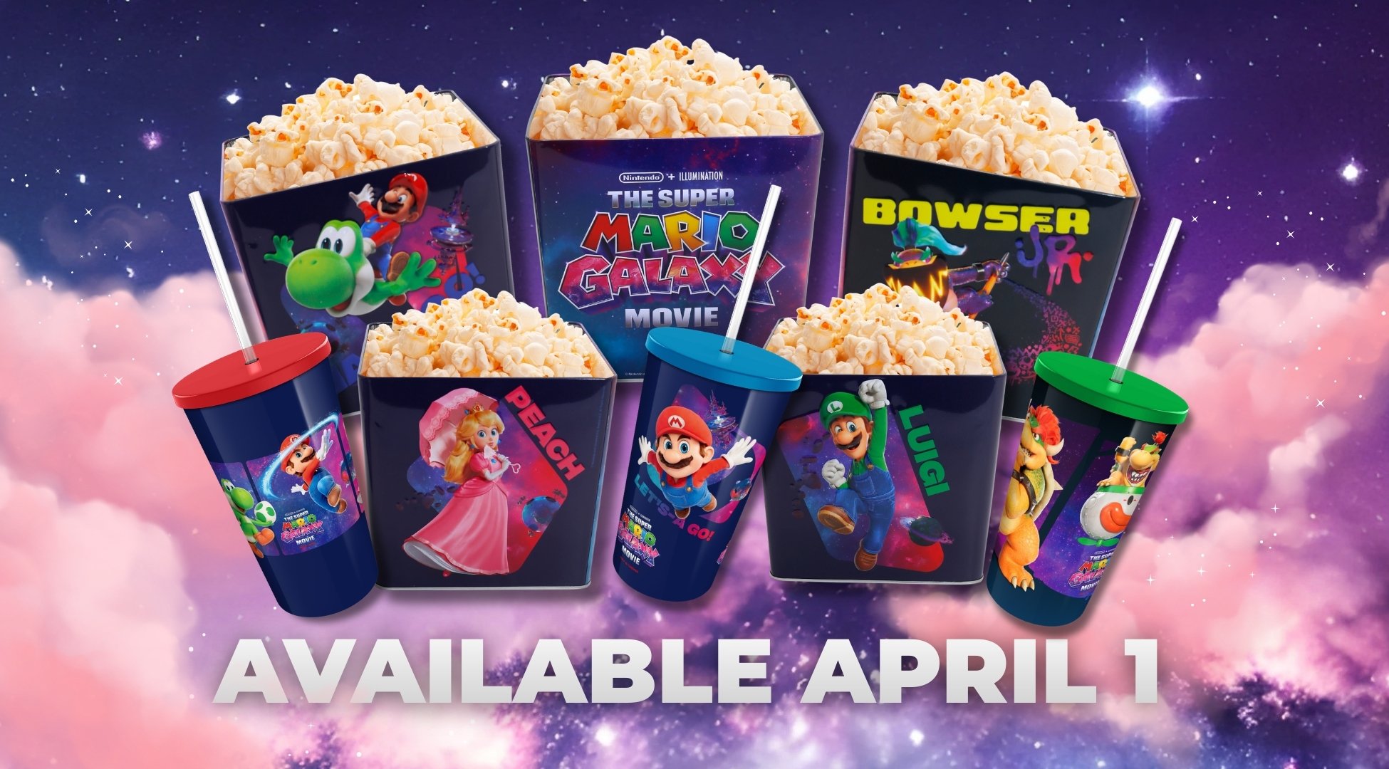 The Super Mario Galaxy Movie Cups & Popcorn Buckets