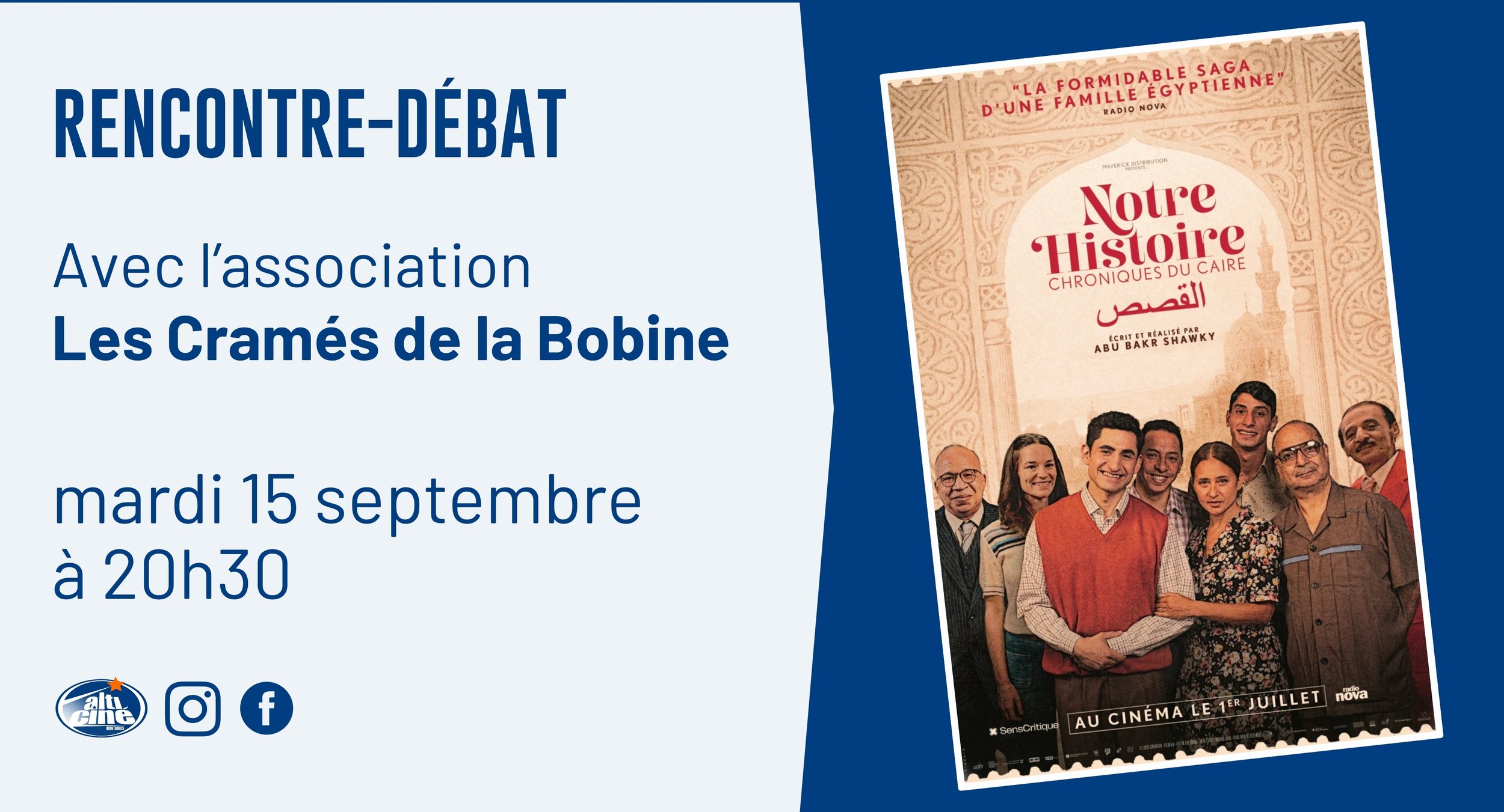 Programmation hebdomadaire de "Les Cramés de la Bobine"