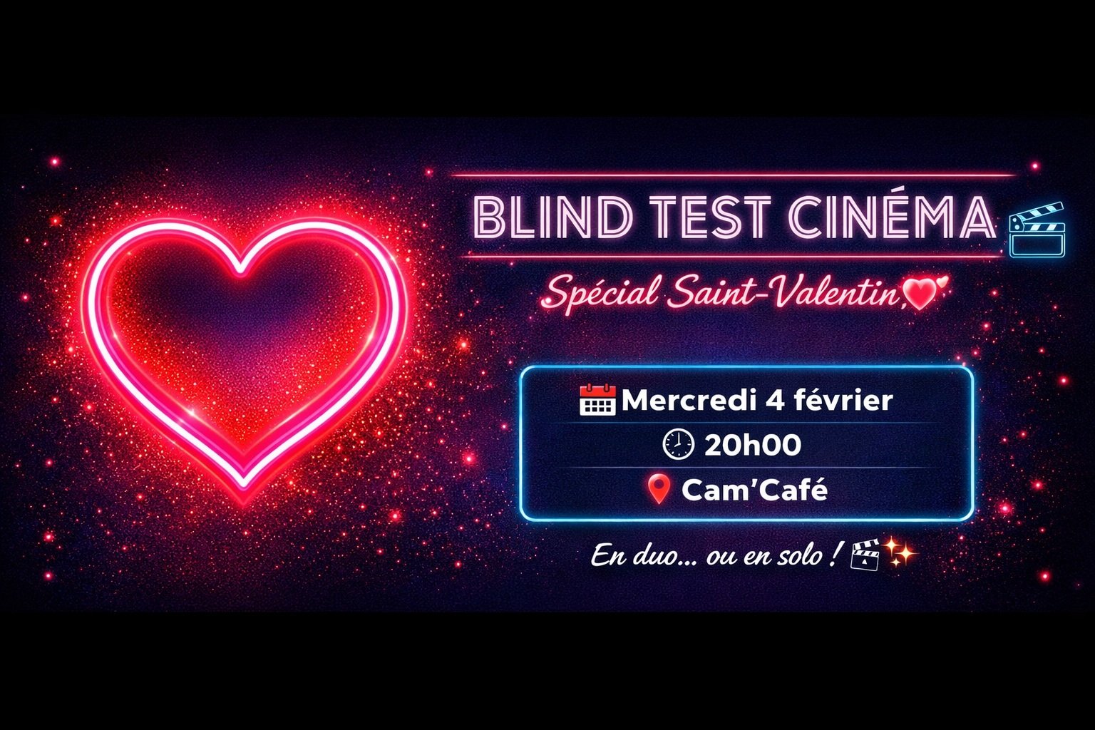 Blind Test Cinéma Spécial Saint-Valentin au Cam'Café