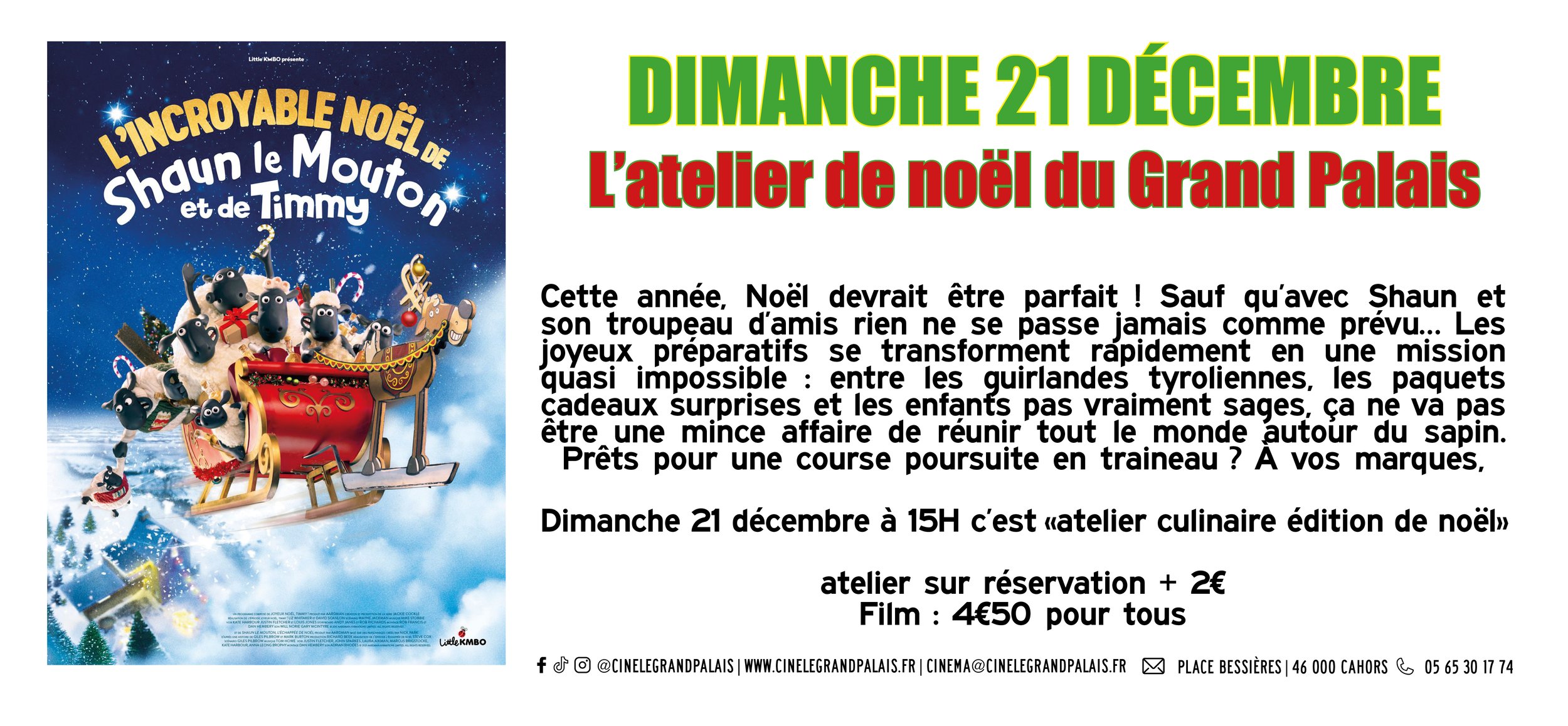 Atelier de noël pour les tout-petits avec Shaun le mouton