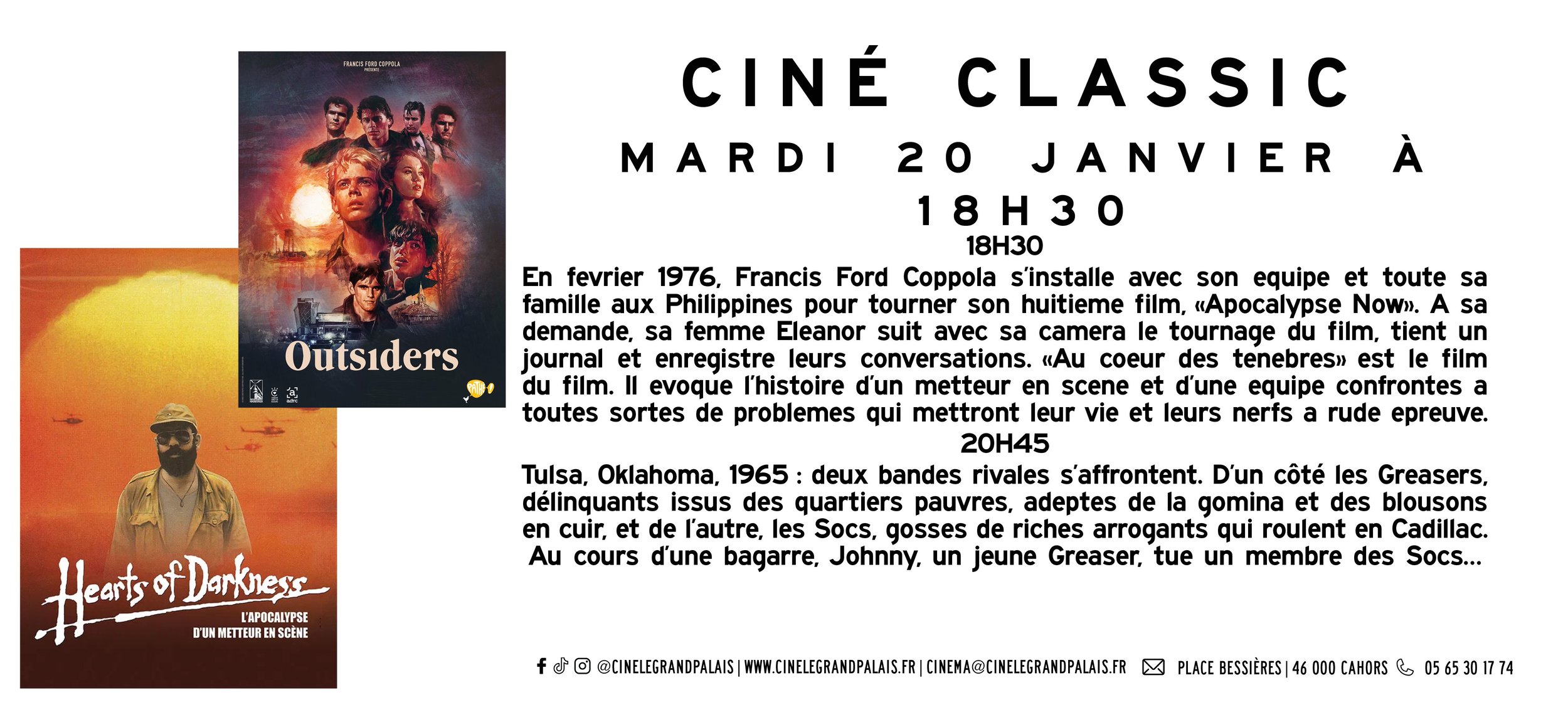 Rétro Francis Ford Coppola : Aux coeurs des ténèbres et The Outsiders 