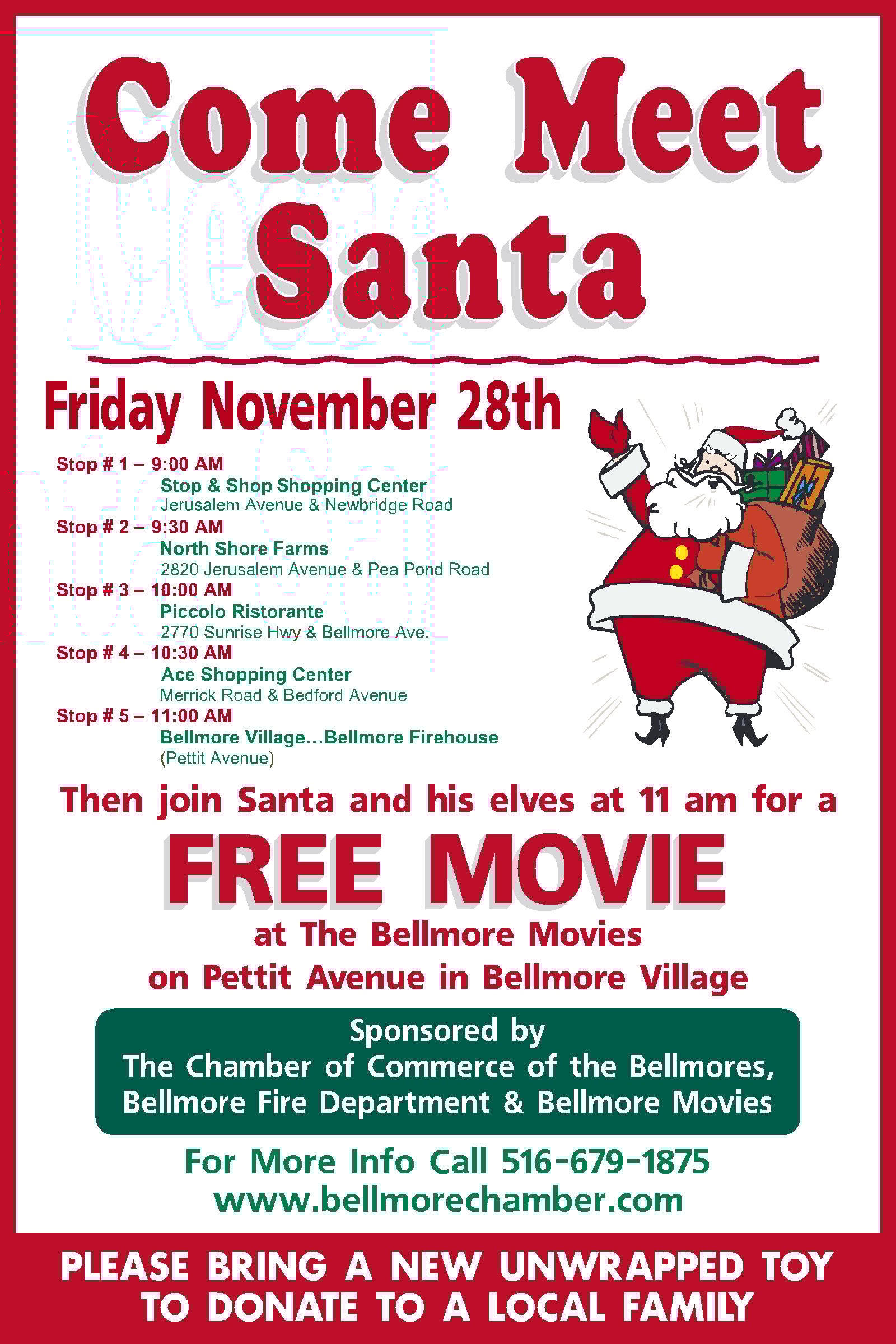 The Bellmore Movies & Showplace - Come Meet Santa & his Elves & Enjoy a Free Movie