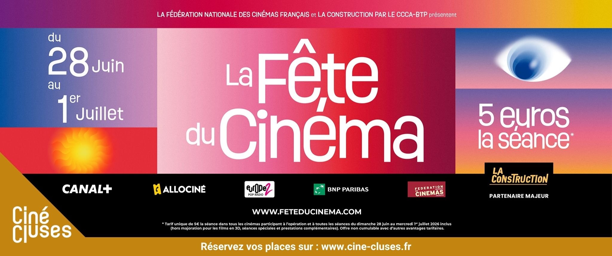 La Fête du cinéma - 5€ la séance