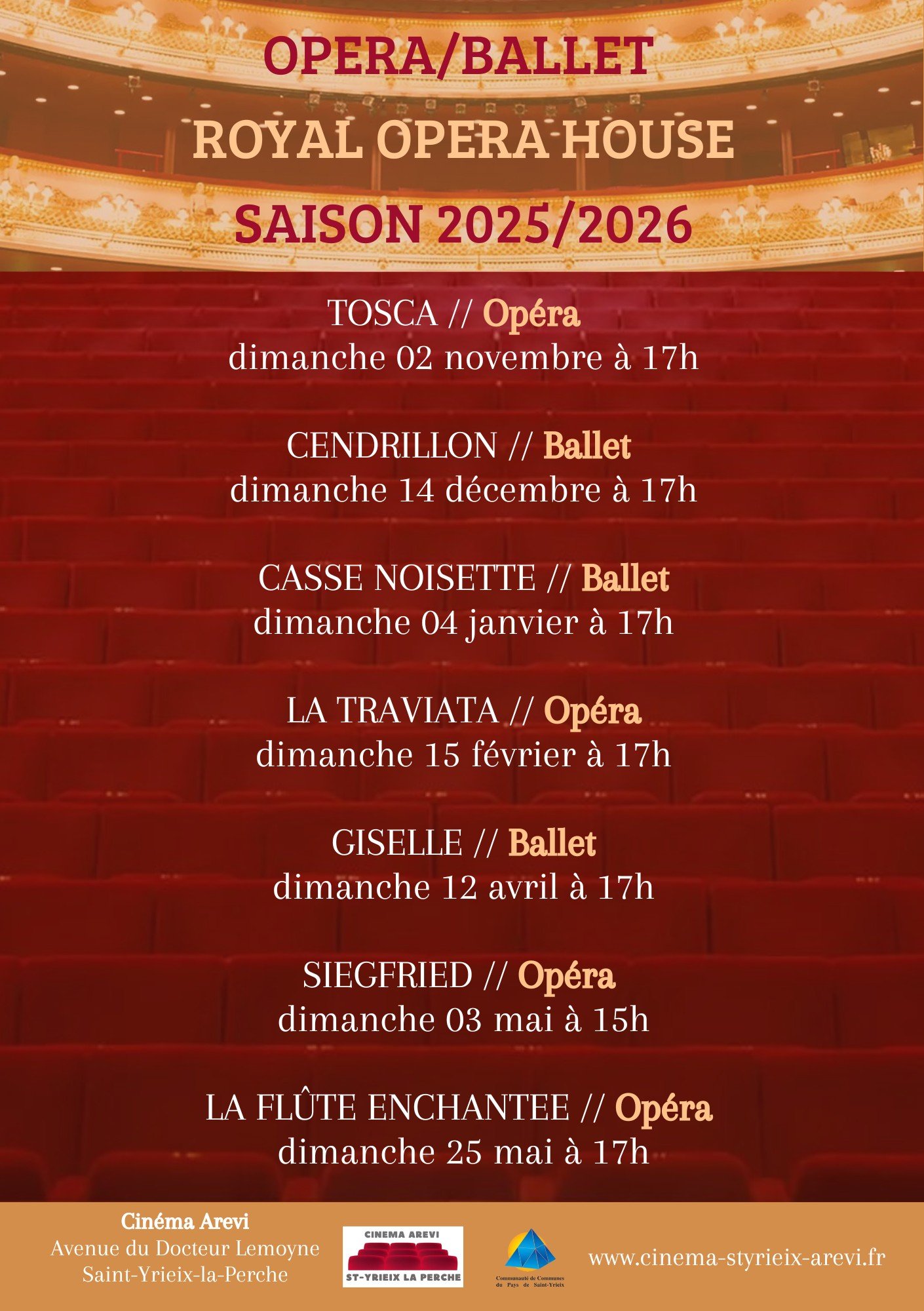 PROGRAMMATION BALLET/OPERA  SAISON 2025/2026